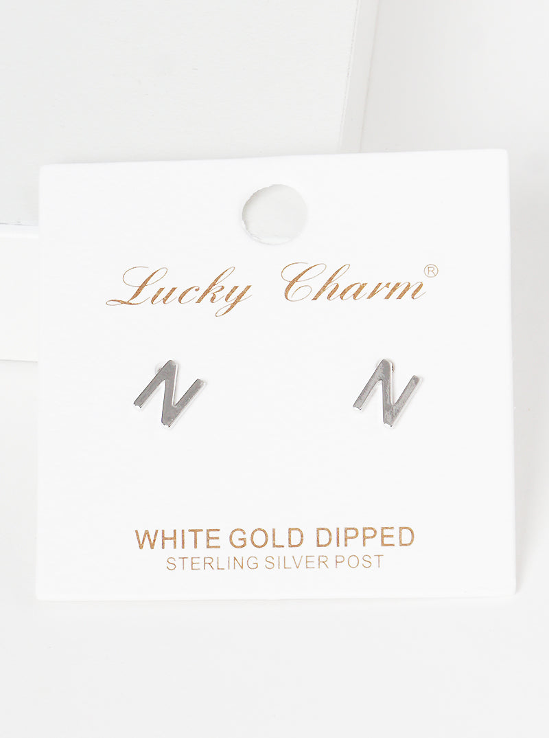 18K Gold Dipped 6mm Brass Initial Stud Earrings