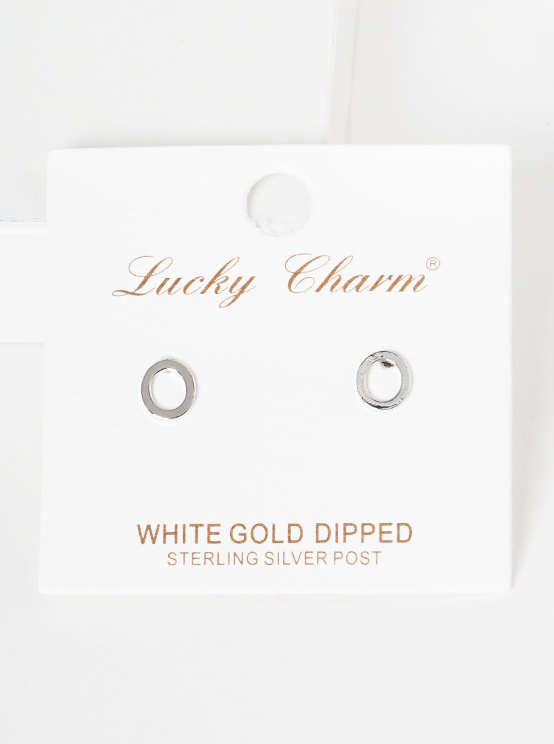 18K Gold Dipped 6mm Brass Initial Stud Earrings
