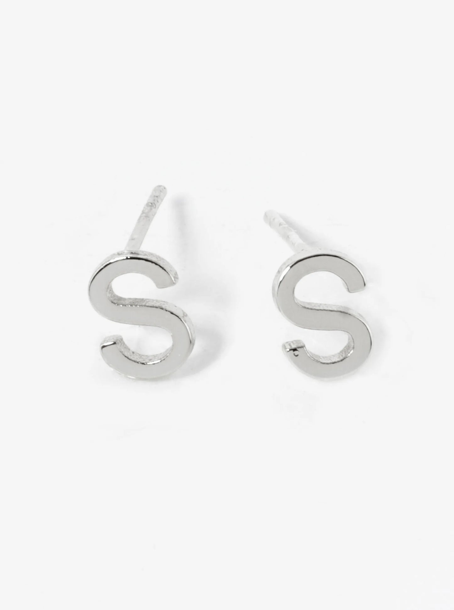 18K Gold Dipped 6mm Brass Initial Stud Earrings