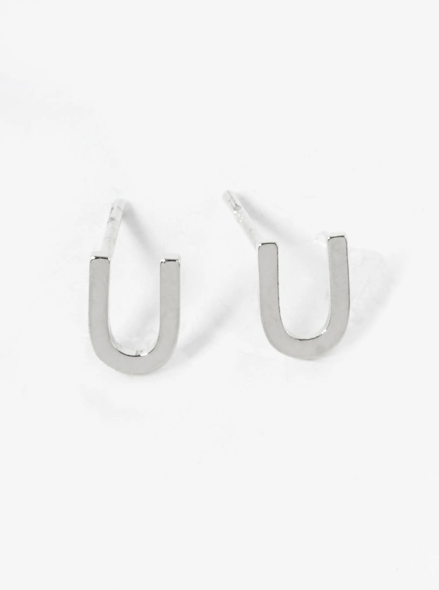 18K Gold Dipped 6mm Brass Initial Stud Earrings