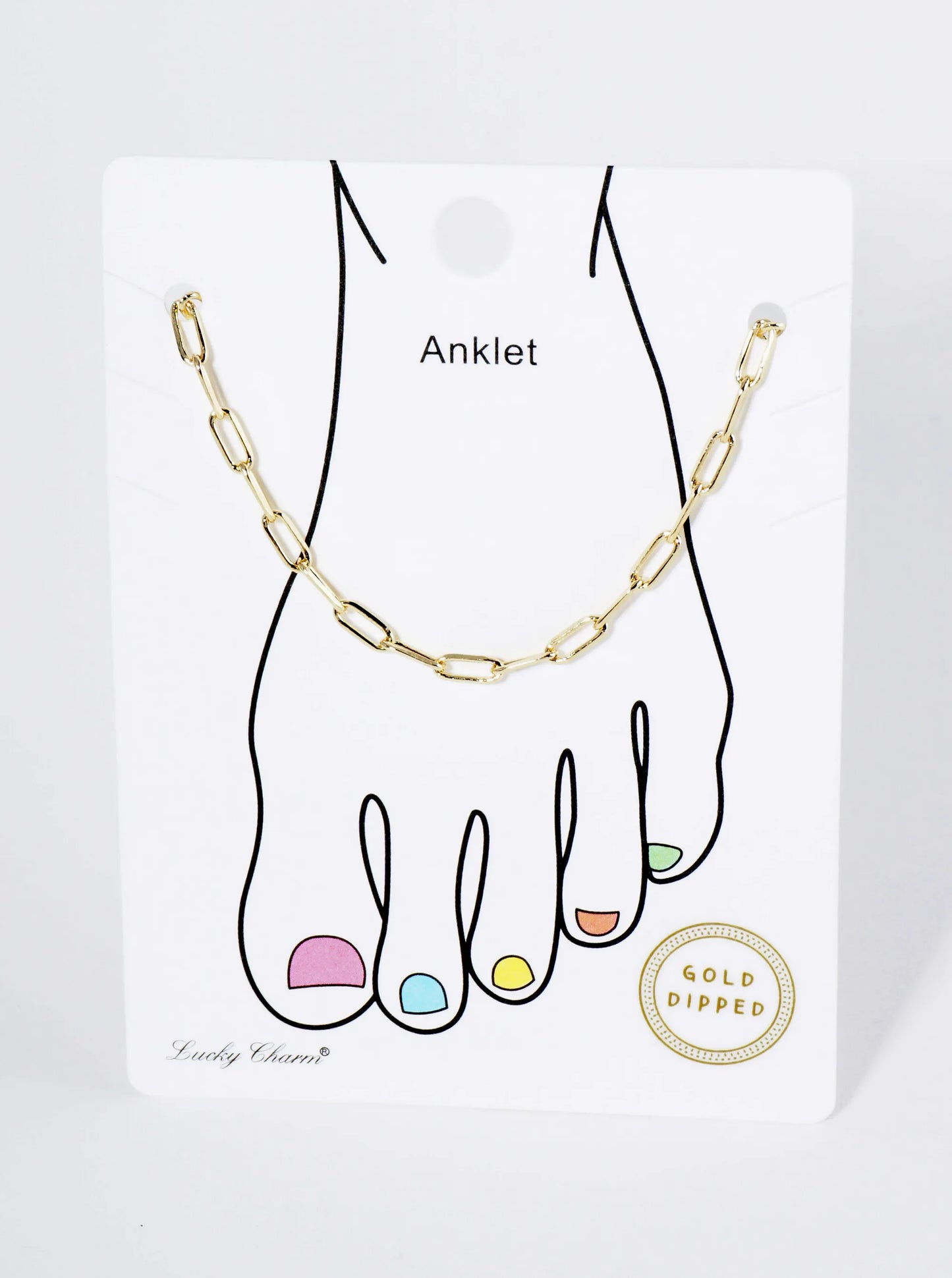 18K Gold Dipped 6mm Brass Paperclip Chain Anklet