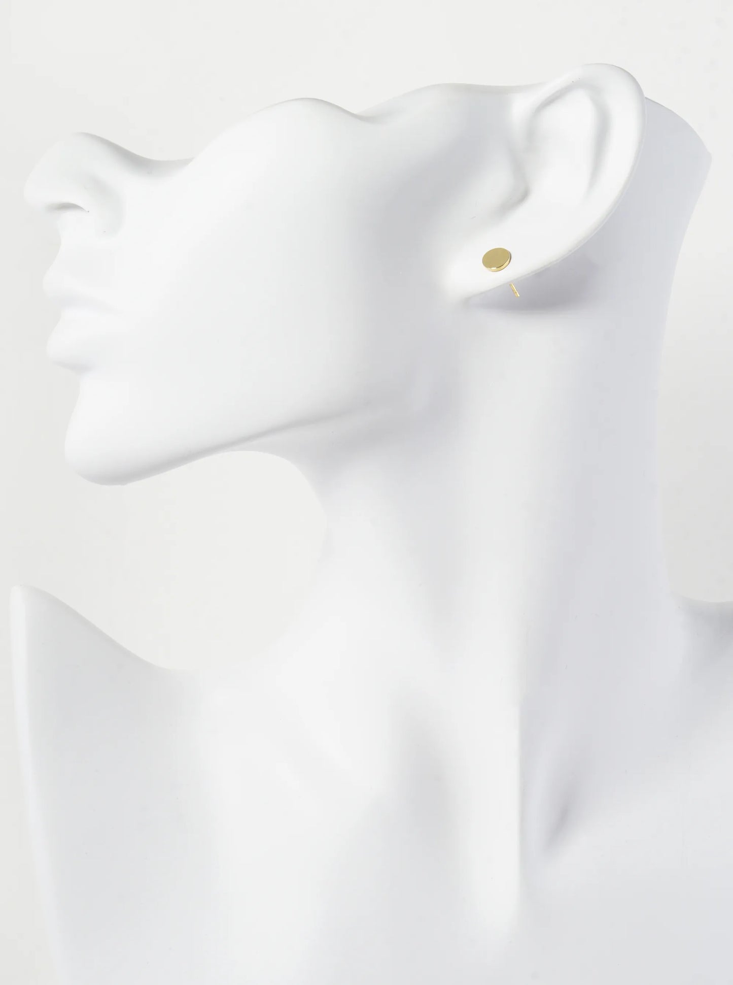 18K Gold Dipped 6mm Flat Round Minimalist Stud Earrings