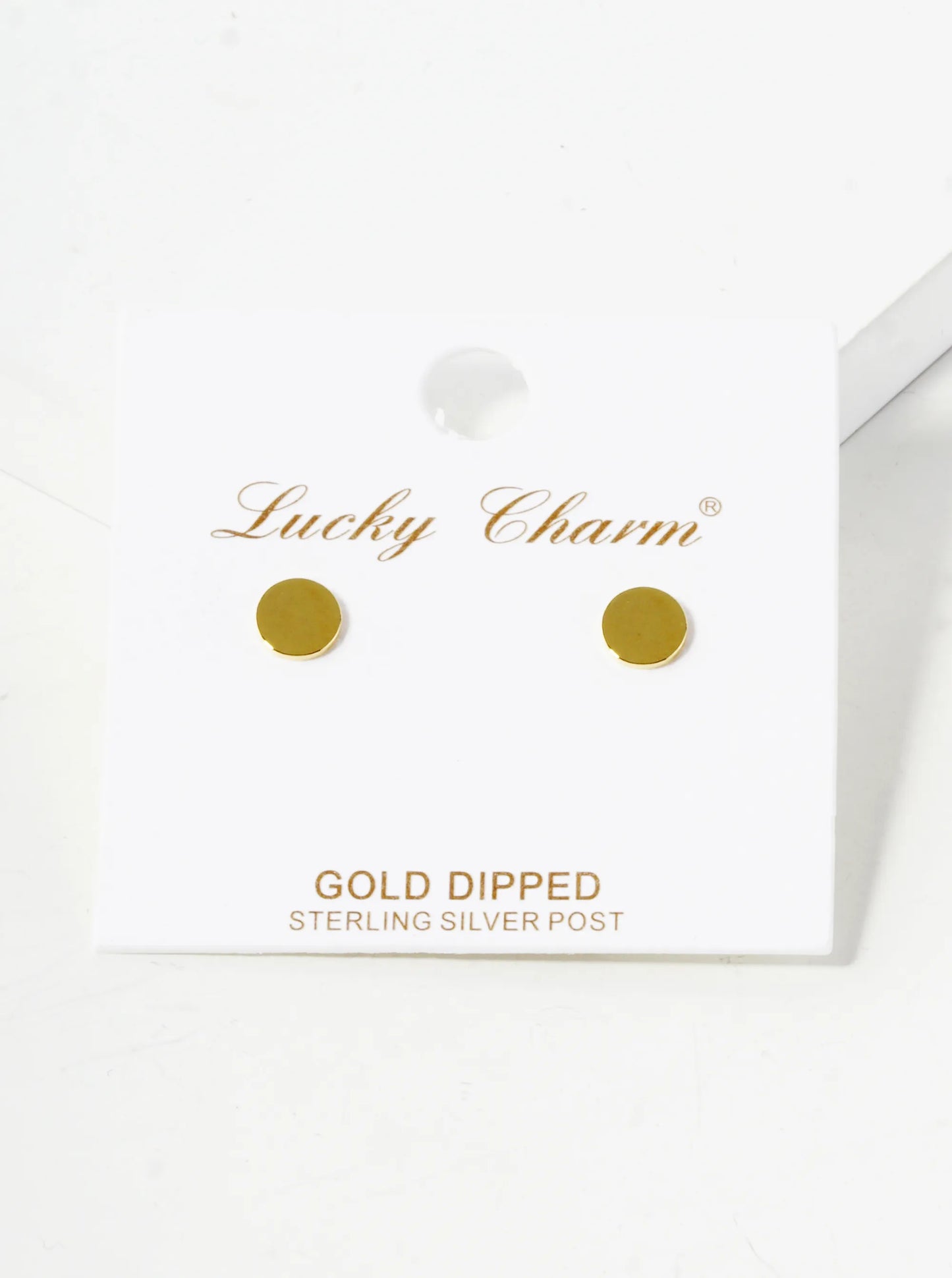 18K Gold Dipped 6mm Flat Round Minimalist Stud Earrings