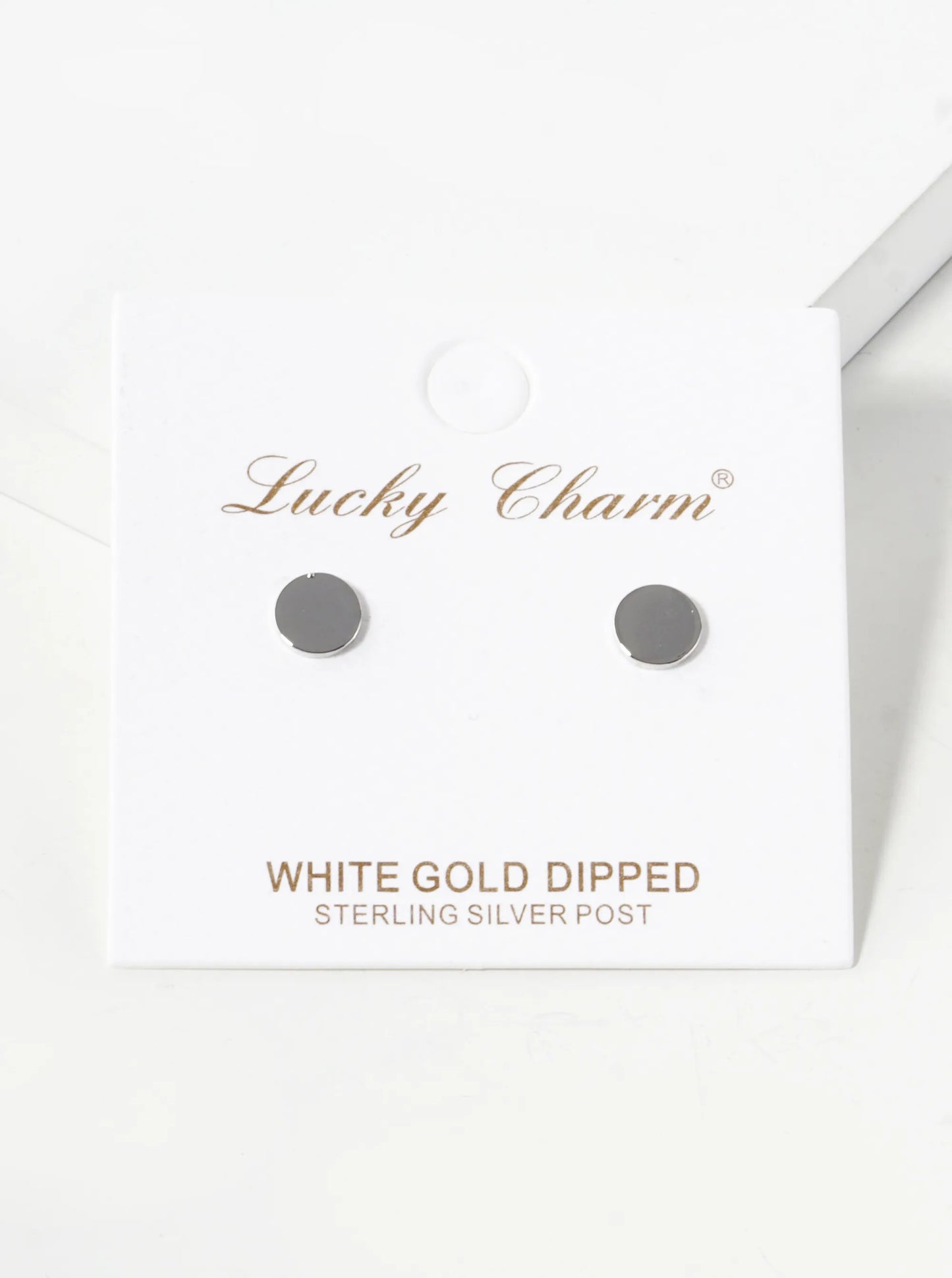 18K Gold Dipped 6mm Flat Round Minimalist Stud Earrings