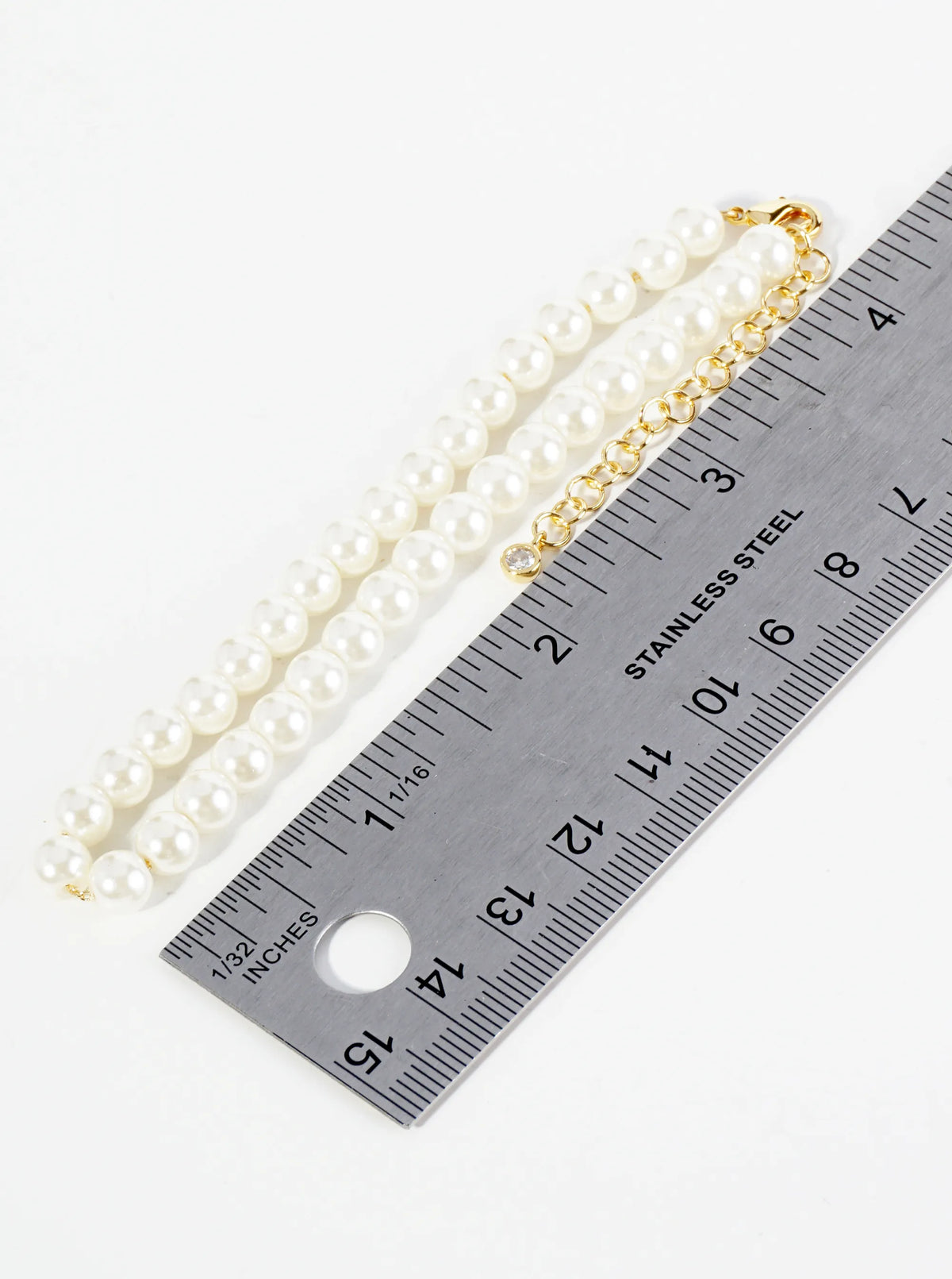 18K Gold Dipped 6mm Glass Pearl Anklet