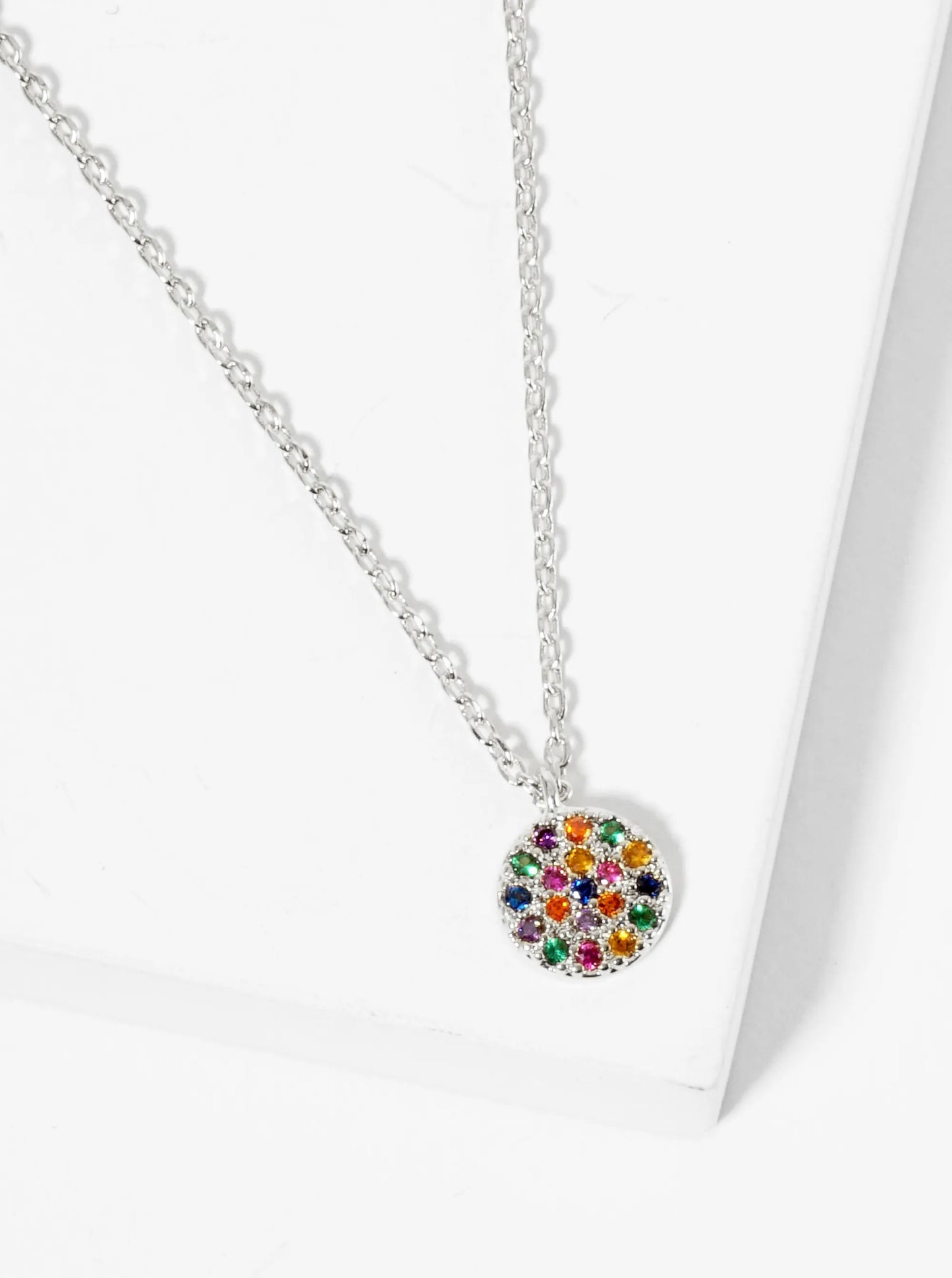 18K Gold Dipped 6mm Pave Set CZ Round Pendant Necklace