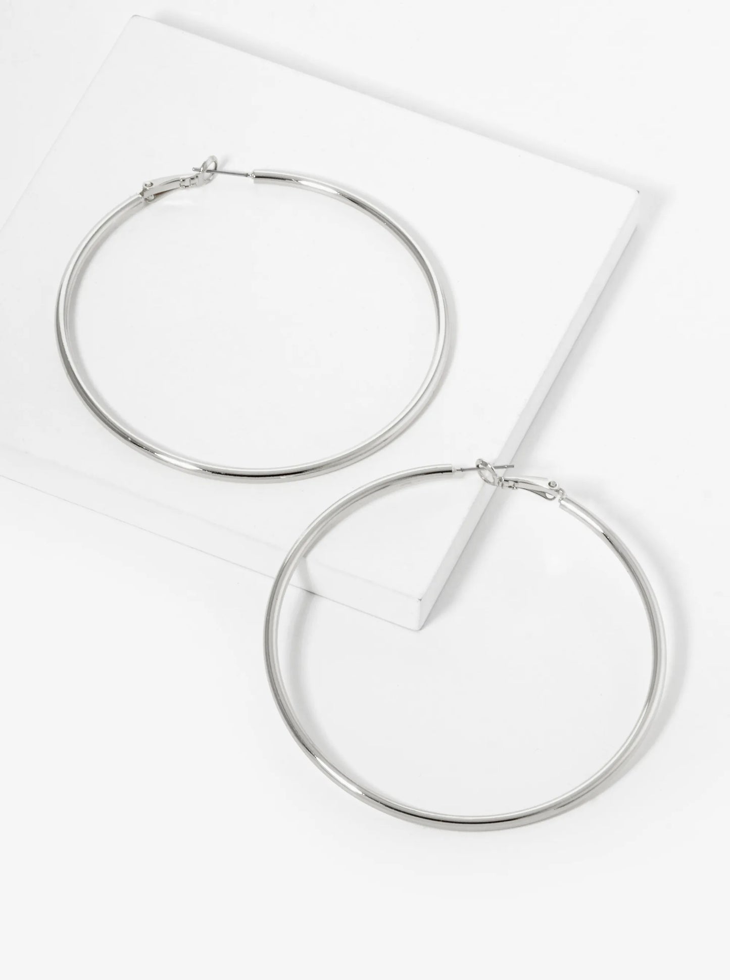 18K Gold Dipped 70mm Brass Spring Latch Hoop Earrings