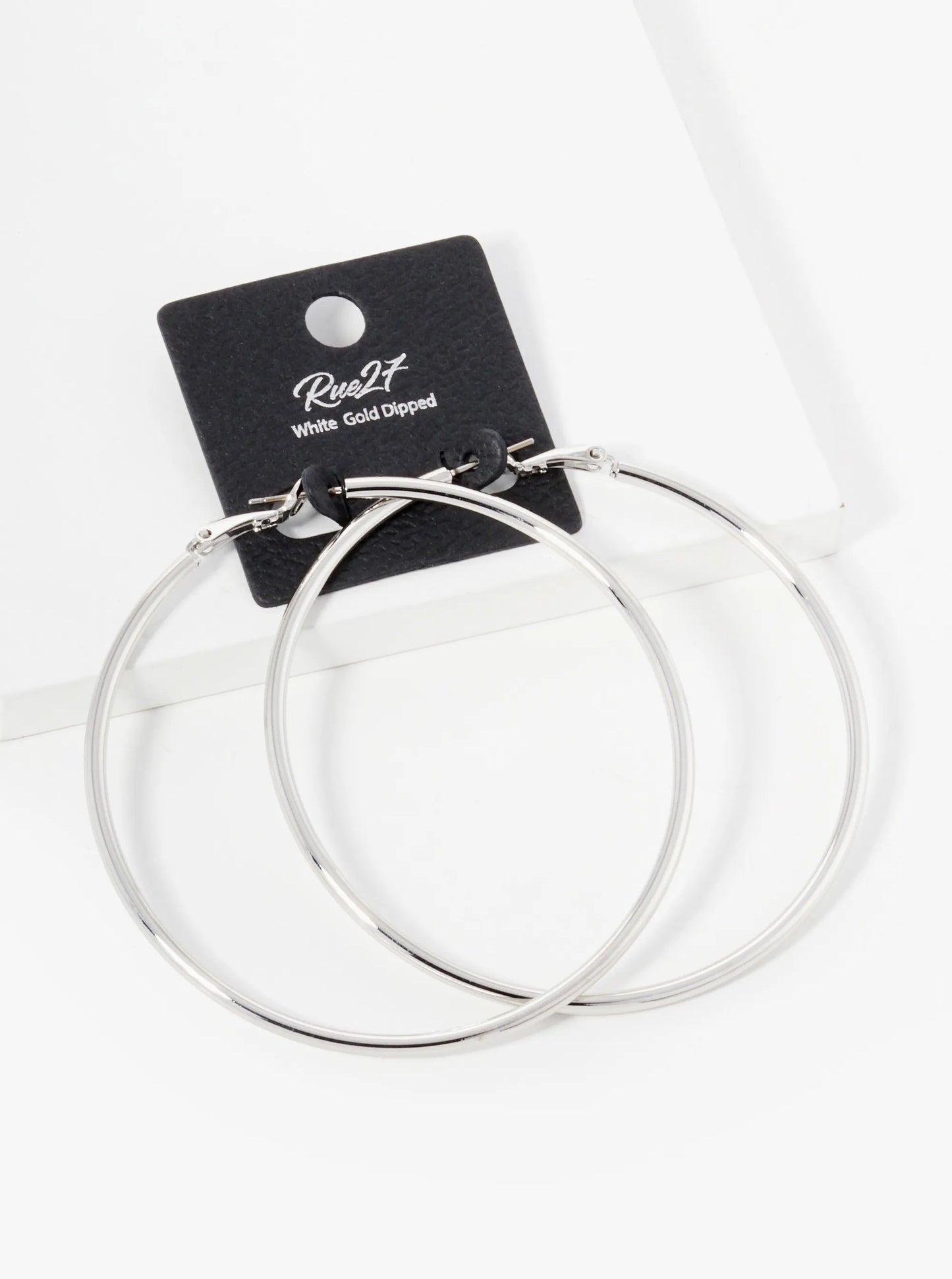 18K Gold Dipped 70mm Brass Spring Latch Hoop Earrings