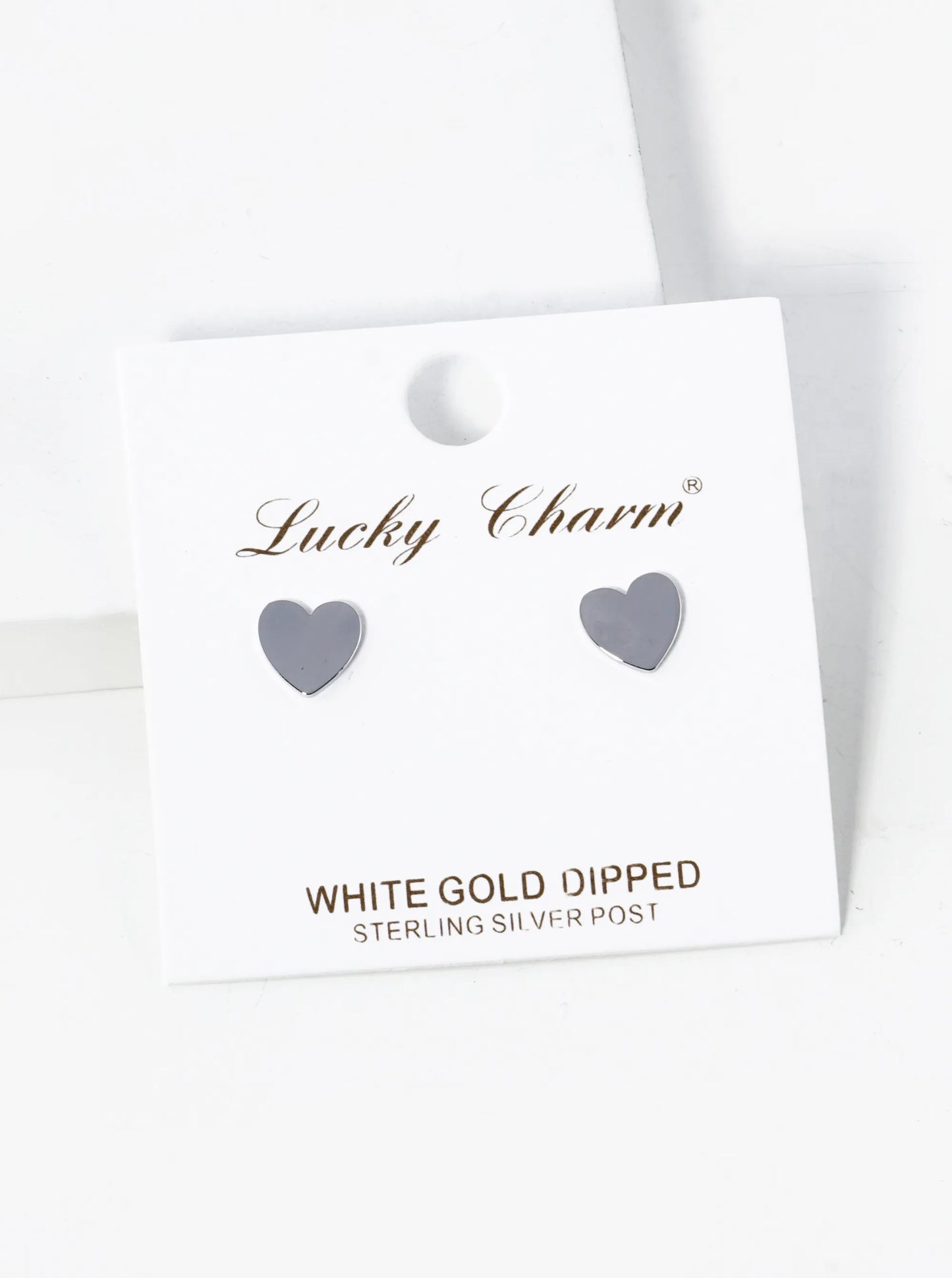 18K Gold Dipped 7mm Flat Heart Stud Earrings