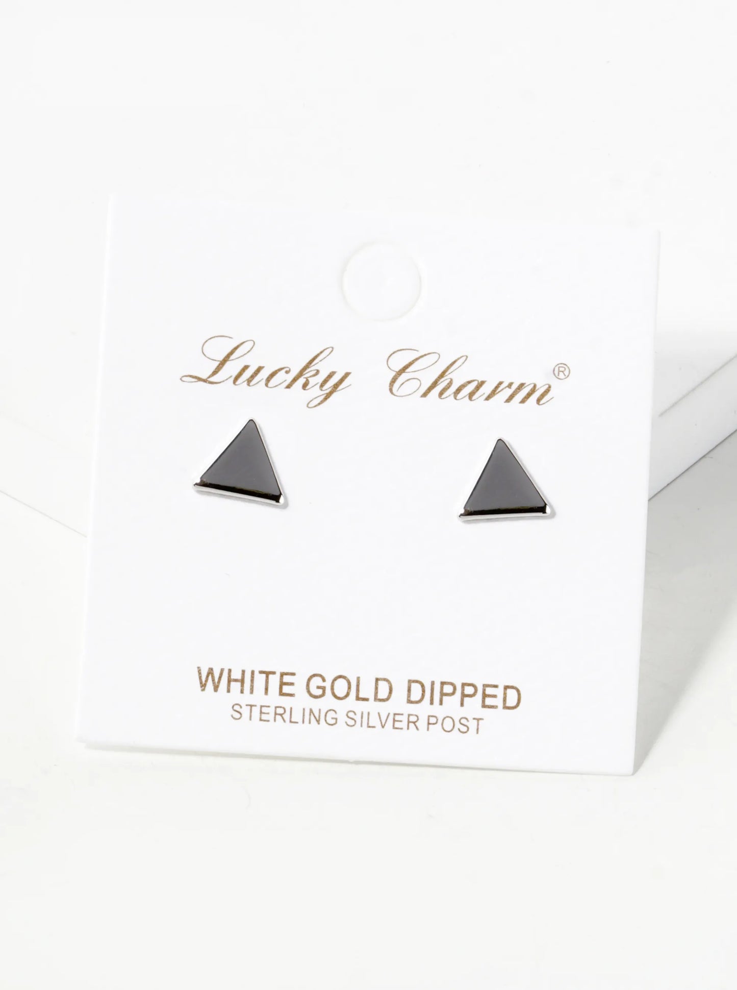18K Gold Dipped 7mm Flat Triangle Stud Earrings