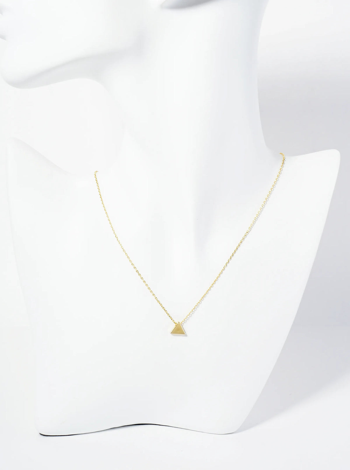 18K Gold Dipped 7mm Triangle Pendant Minimalist Necklace