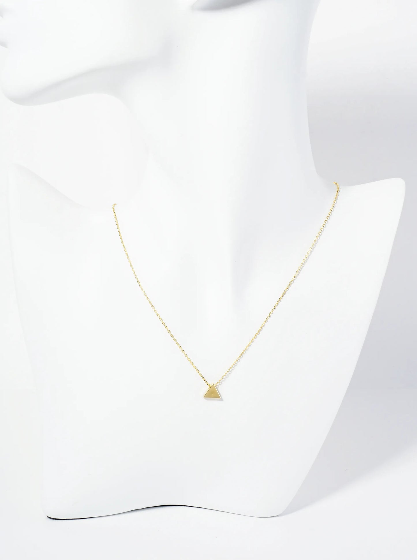18K Gold Dipped 7mm Triangle Pendant Minimalist Necklace