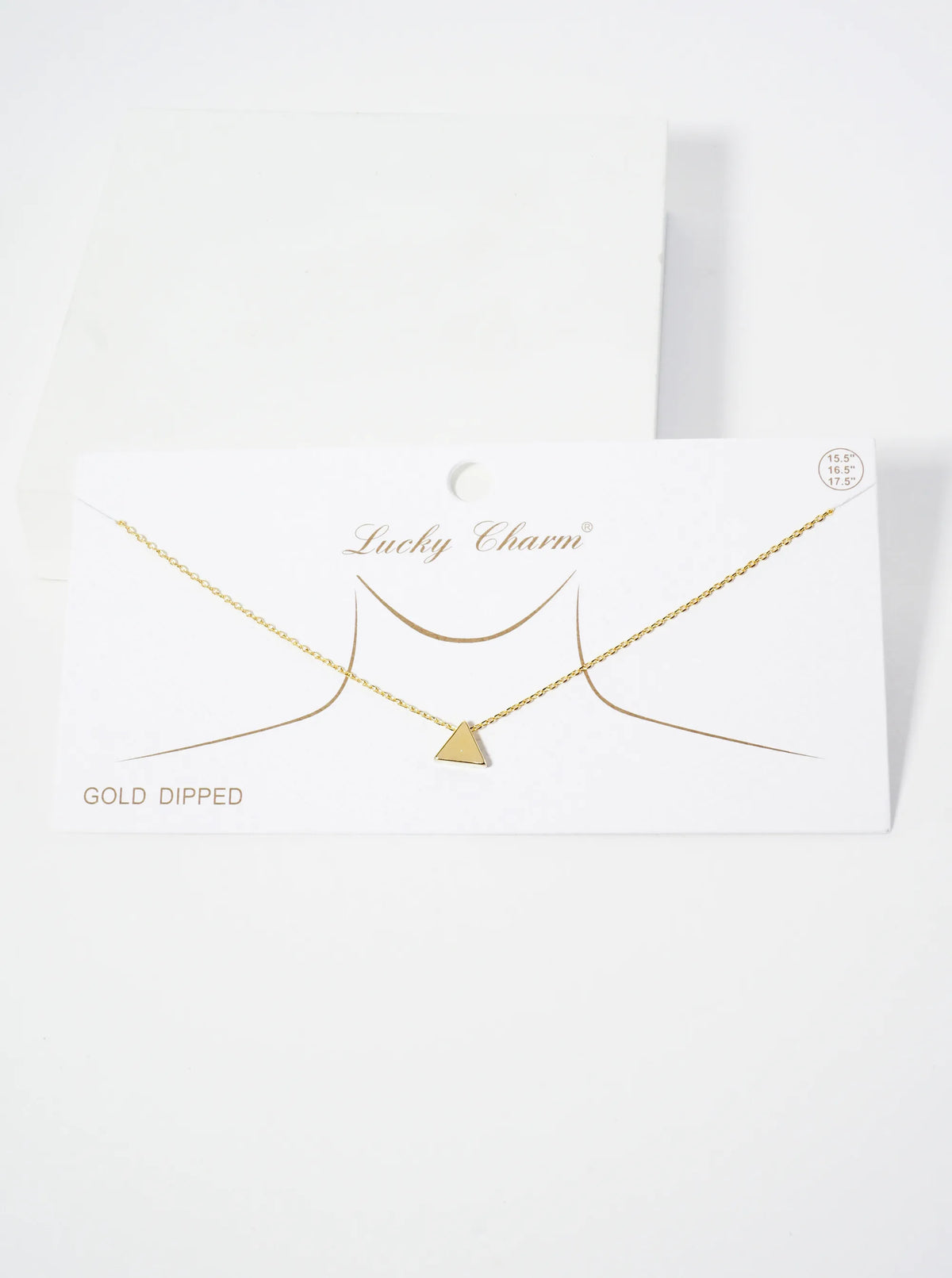 18K Gold Dipped 7mm Triangle Pendant Minimalist Necklace