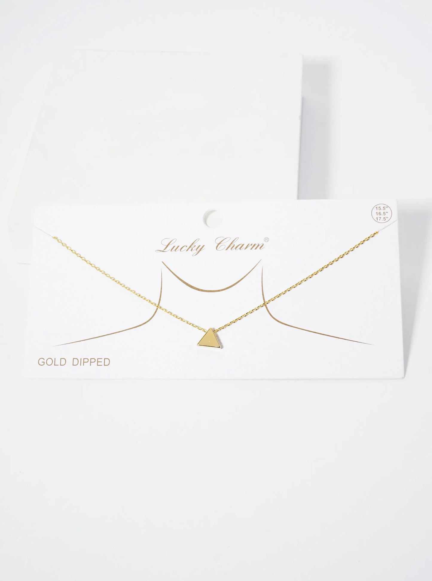 18K Gold Dipped 7mm Triangle Pendant Minimalist Necklace