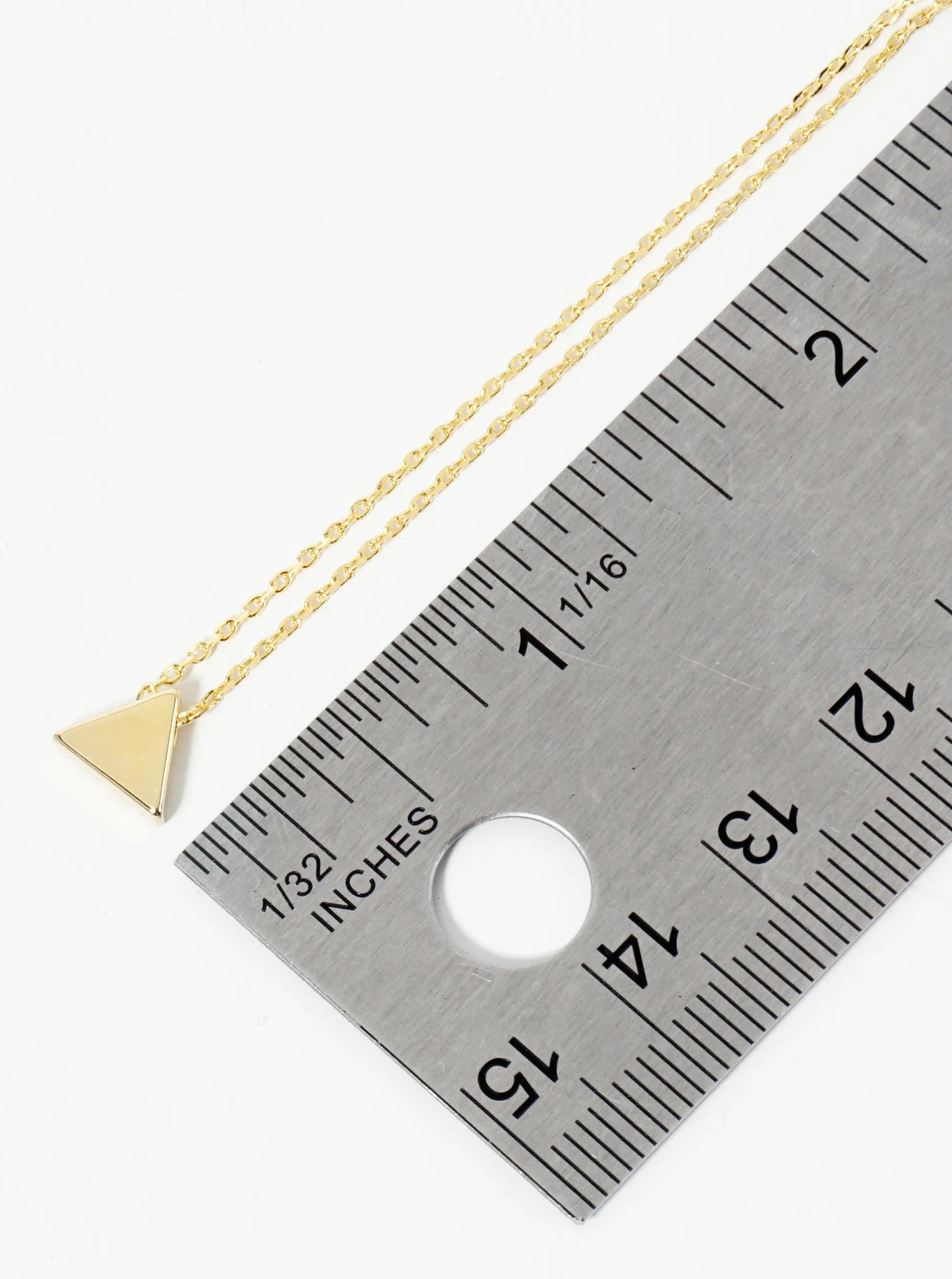 18K Gold Dipped 7mm Triangle Pendant Minimalist Necklace