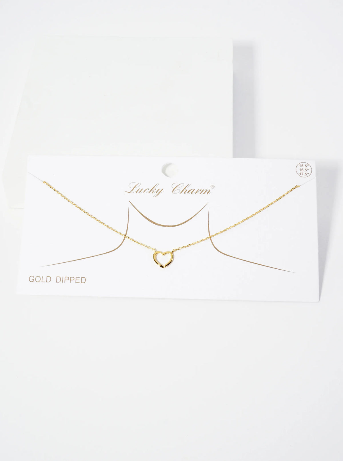18K Gold Dipped 7mm Wire Heart Pendant Necklace