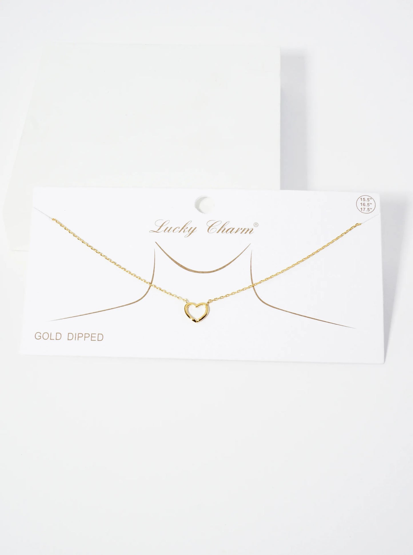 18K Gold Dipped 7mm Wire Heart Pendant Necklace