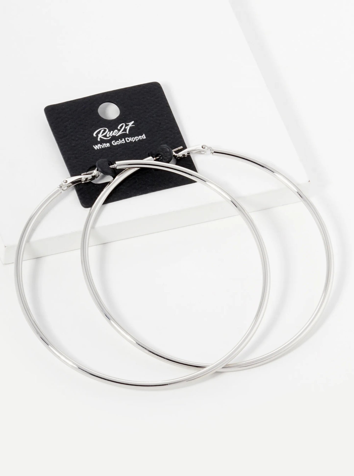18K Gold Dipped 80mm Brass Spring Latch Hoop Earrings