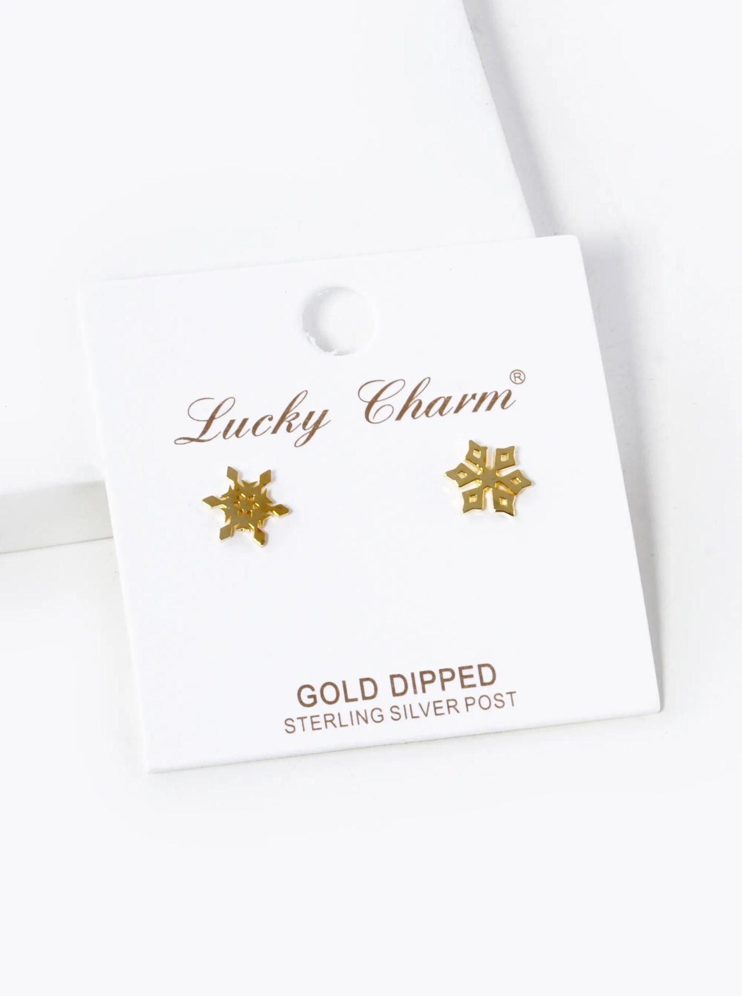 18K Gold Dipped Flat Brass 4-Leaf Clover Stud Earrings