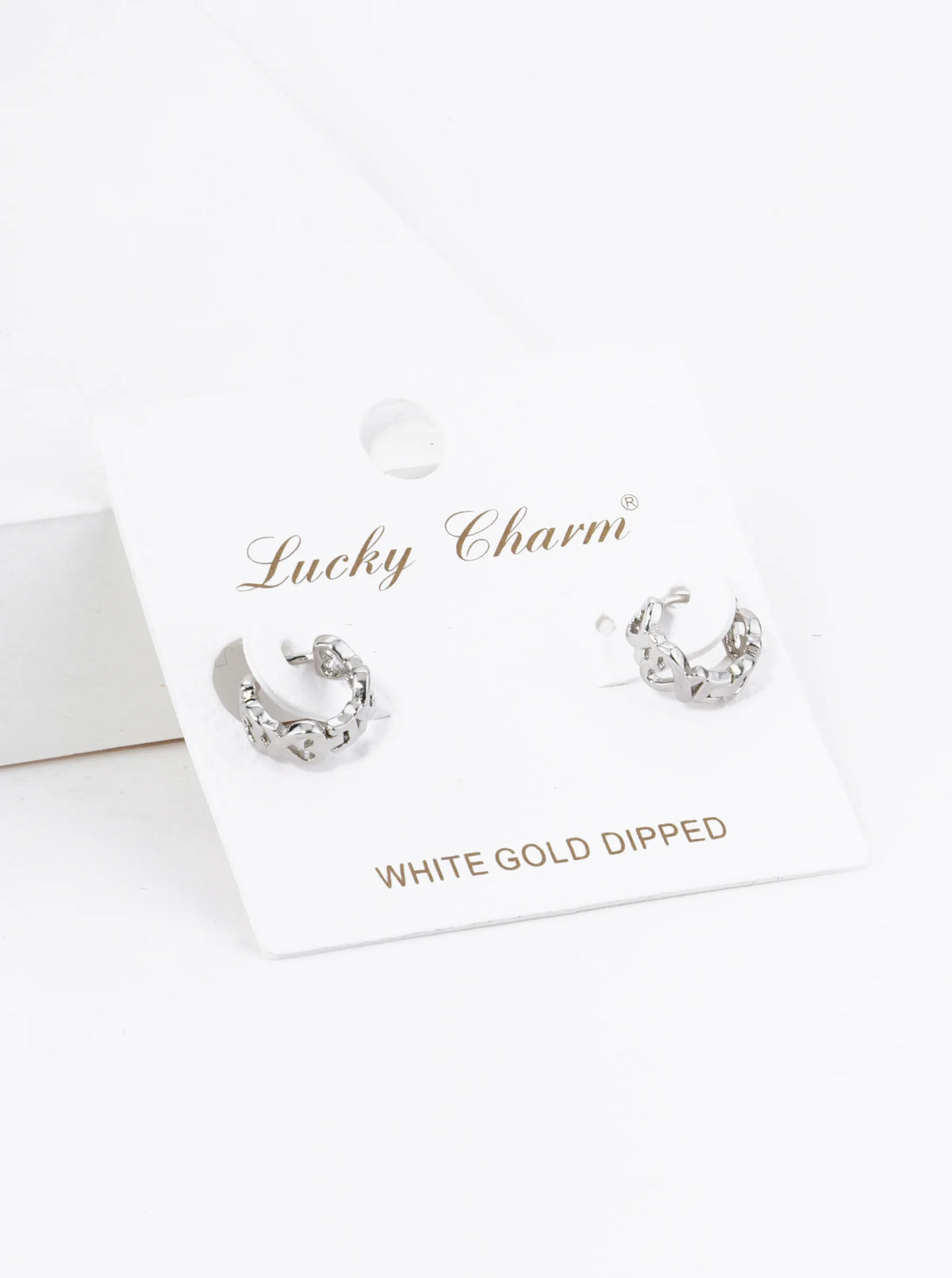 18K Gold Dipped 9mm Brass Heart Huggie Hoop Earrings