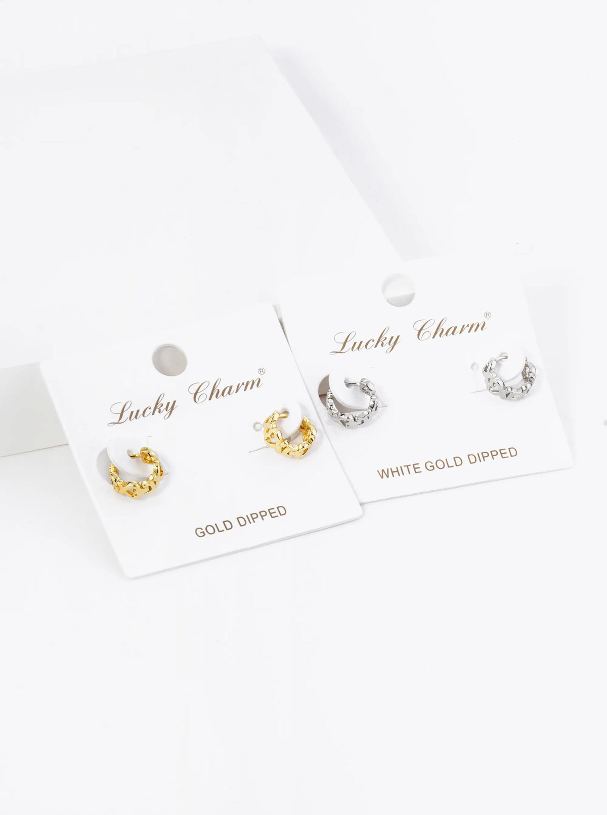18K Gold Dipped 9mm Brass Heart Huggie Hoop Earrings