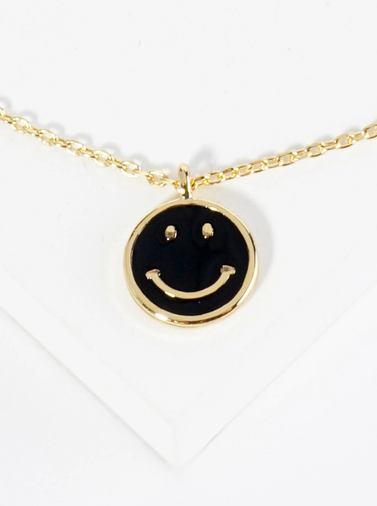 18K Gold Dipped 9mm Enamel Smiley Face Charm Brass Chain Anklet