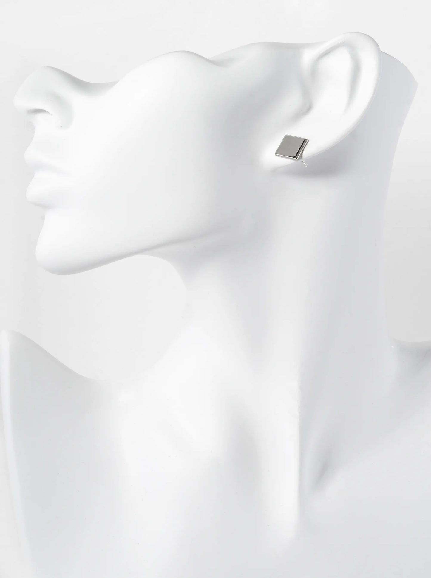 18K Gold Dipped 9mm Flat Square Stud Earrings