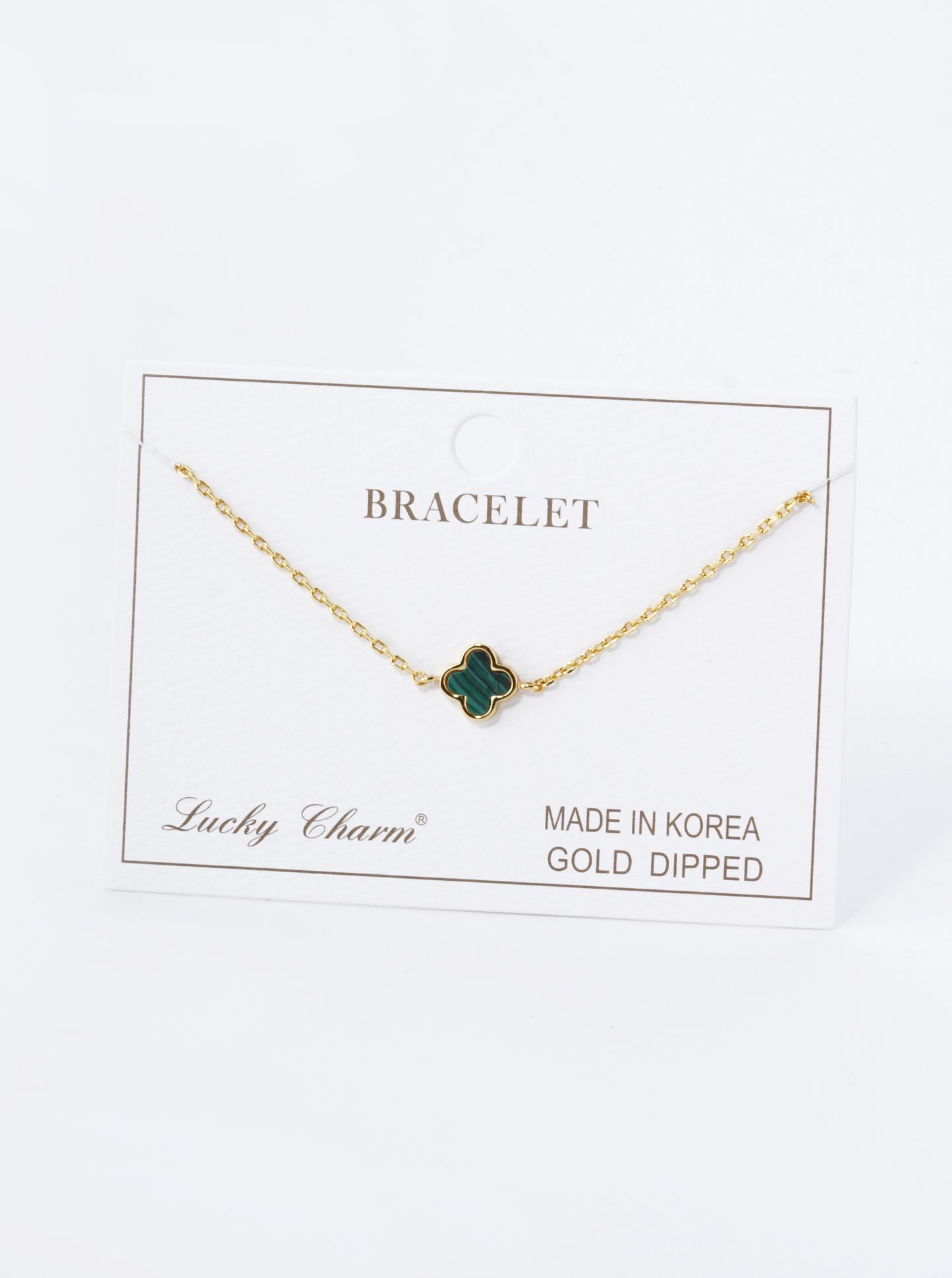 18K Gold Dipped 9mm Quatrefoil Chain Bracelet