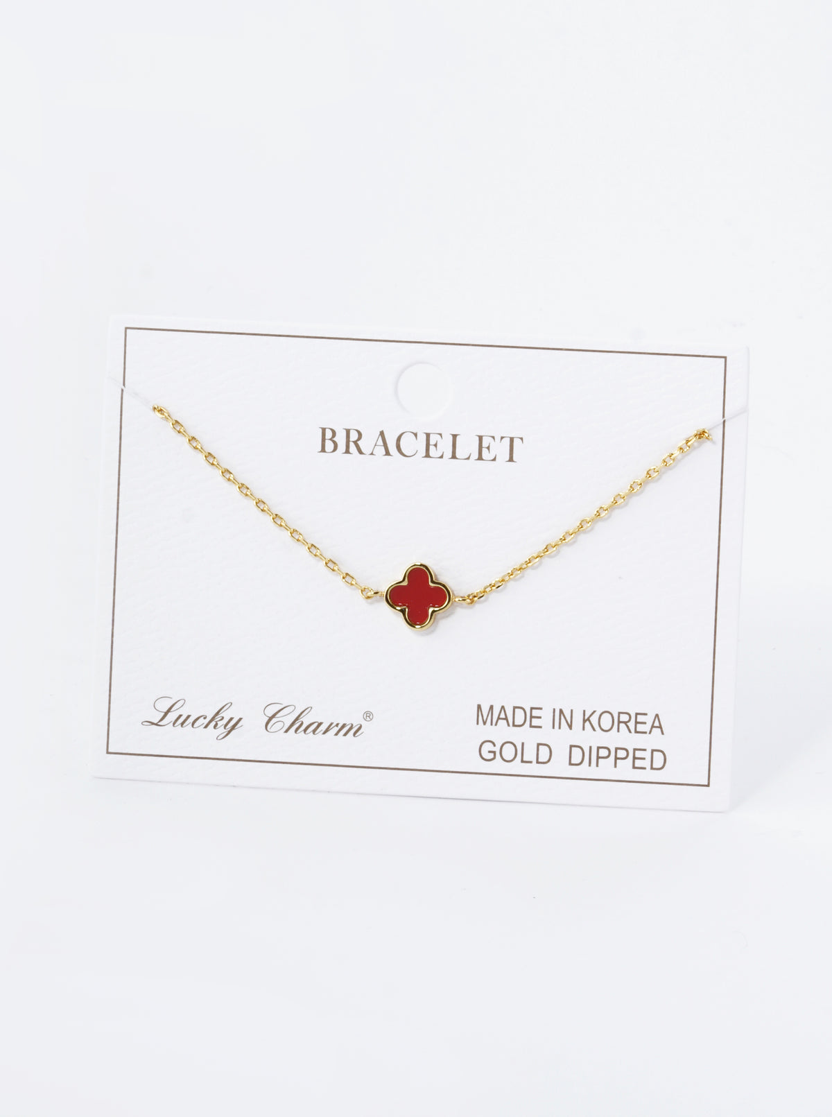 18K Gold Dipped 9mm Quatrefoil Chain Bracelet