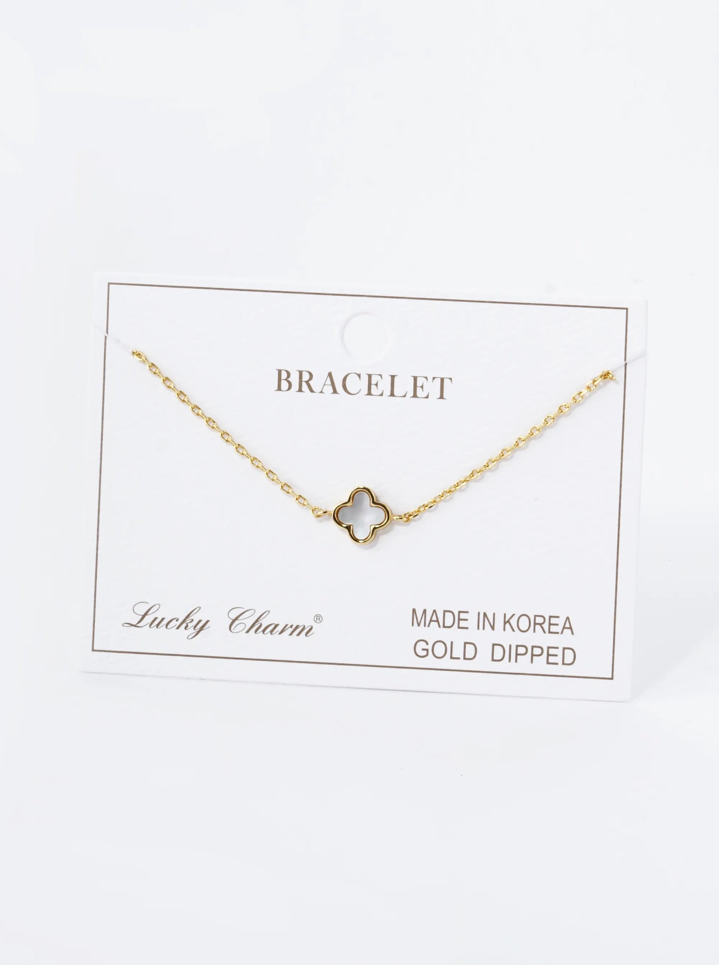 18K Gold Dipped 9mm Quatrefoil Chain Bracelet