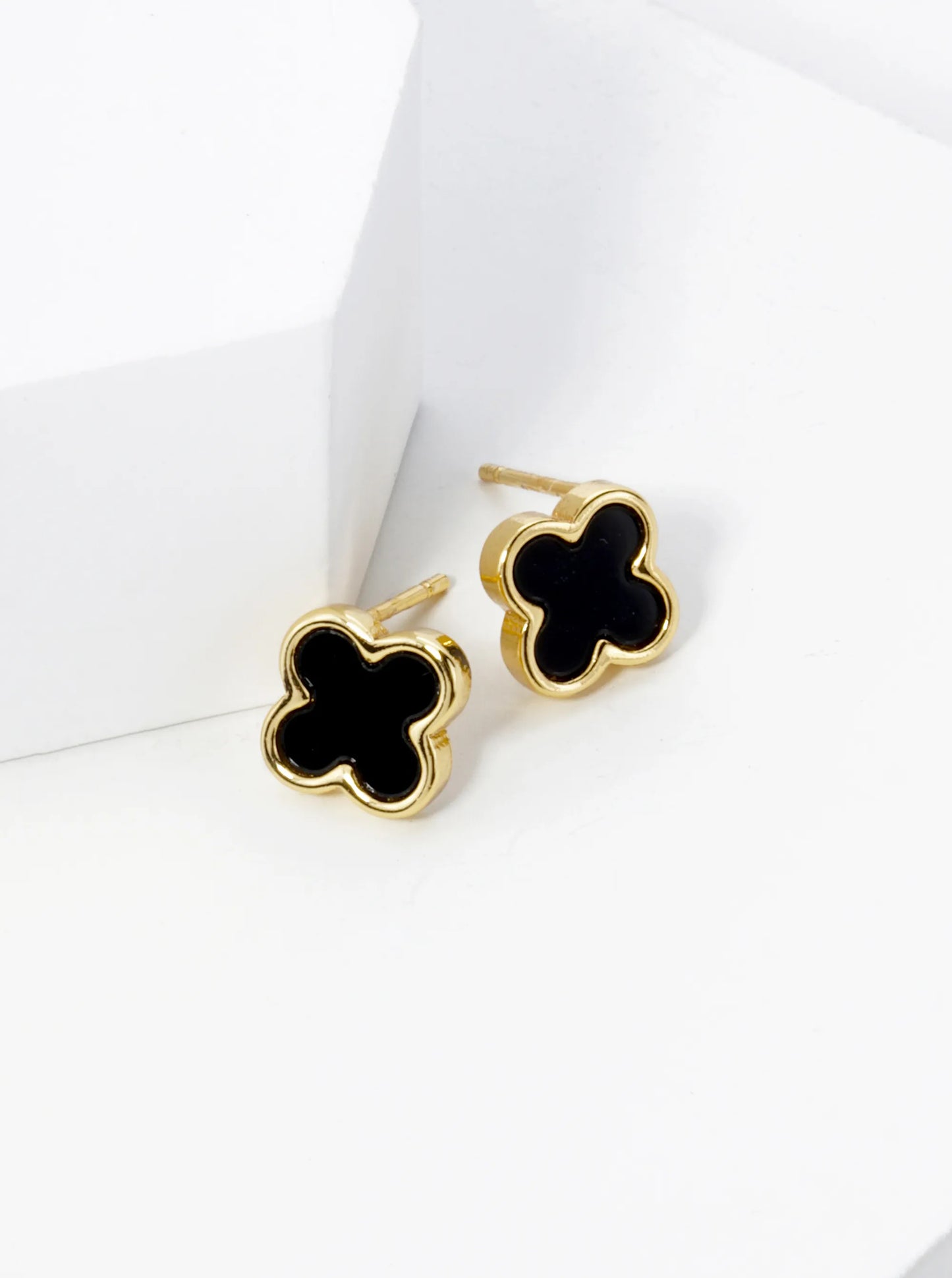 18K Gold Dipped 9mm Quatrefoil Stud Earrings