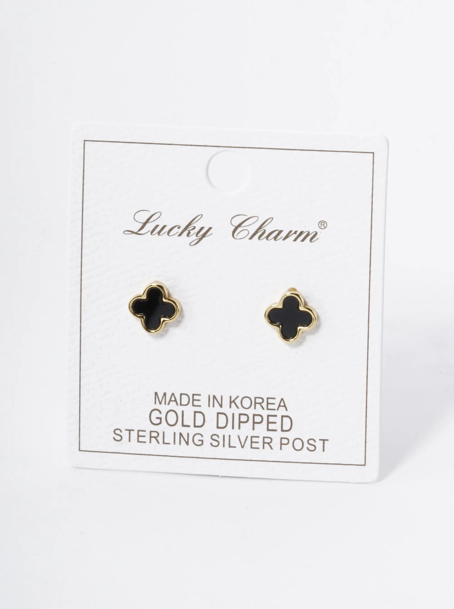 18K Gold Dipped 9mm Quatrefoil Stud Earrings