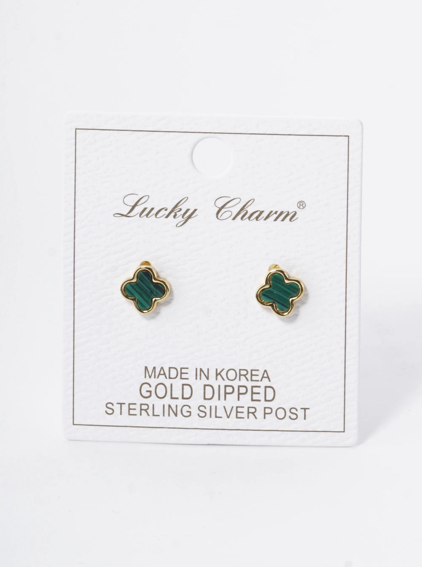 18K Gold Dipped 9mm Quatrefoil Stud Earrings