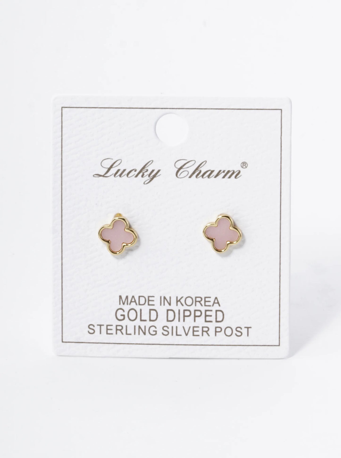 18K Gold Dipped 9mm Quatrefoil Stud Earrings