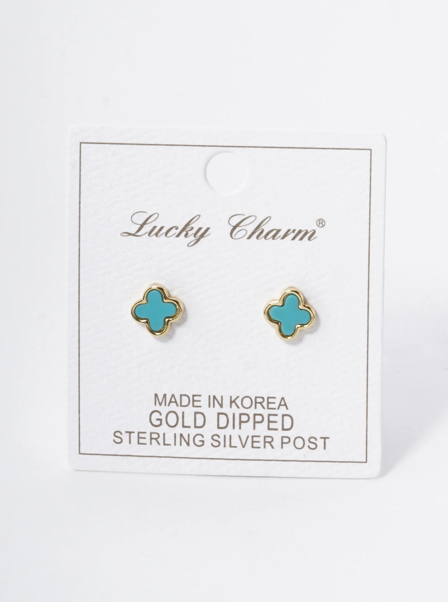 18K Gold Dipped 9mm Quatrefoil Stud Earrings