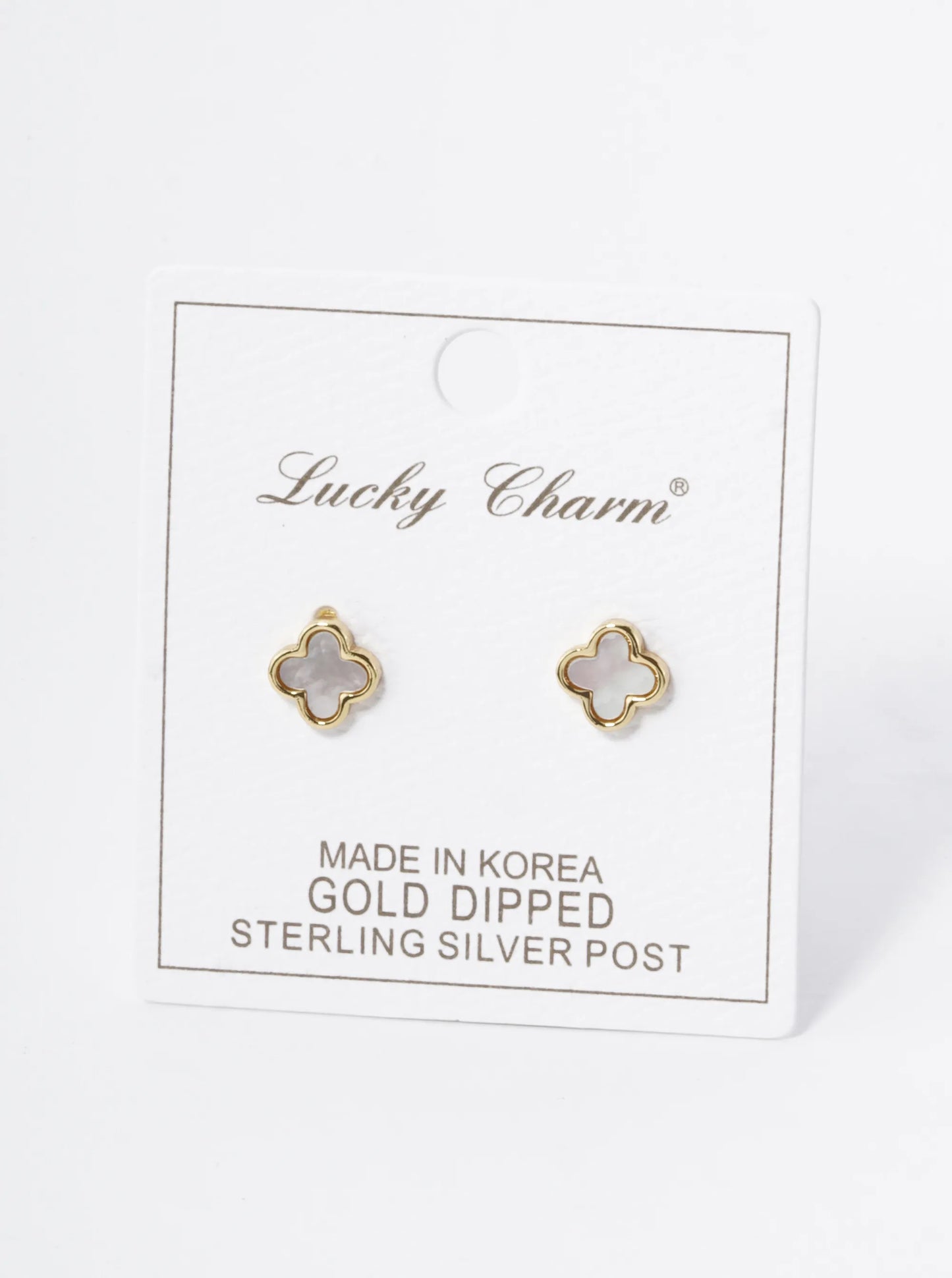 18K Gold Dipped 9mm Quatrefoil Stud Earrings