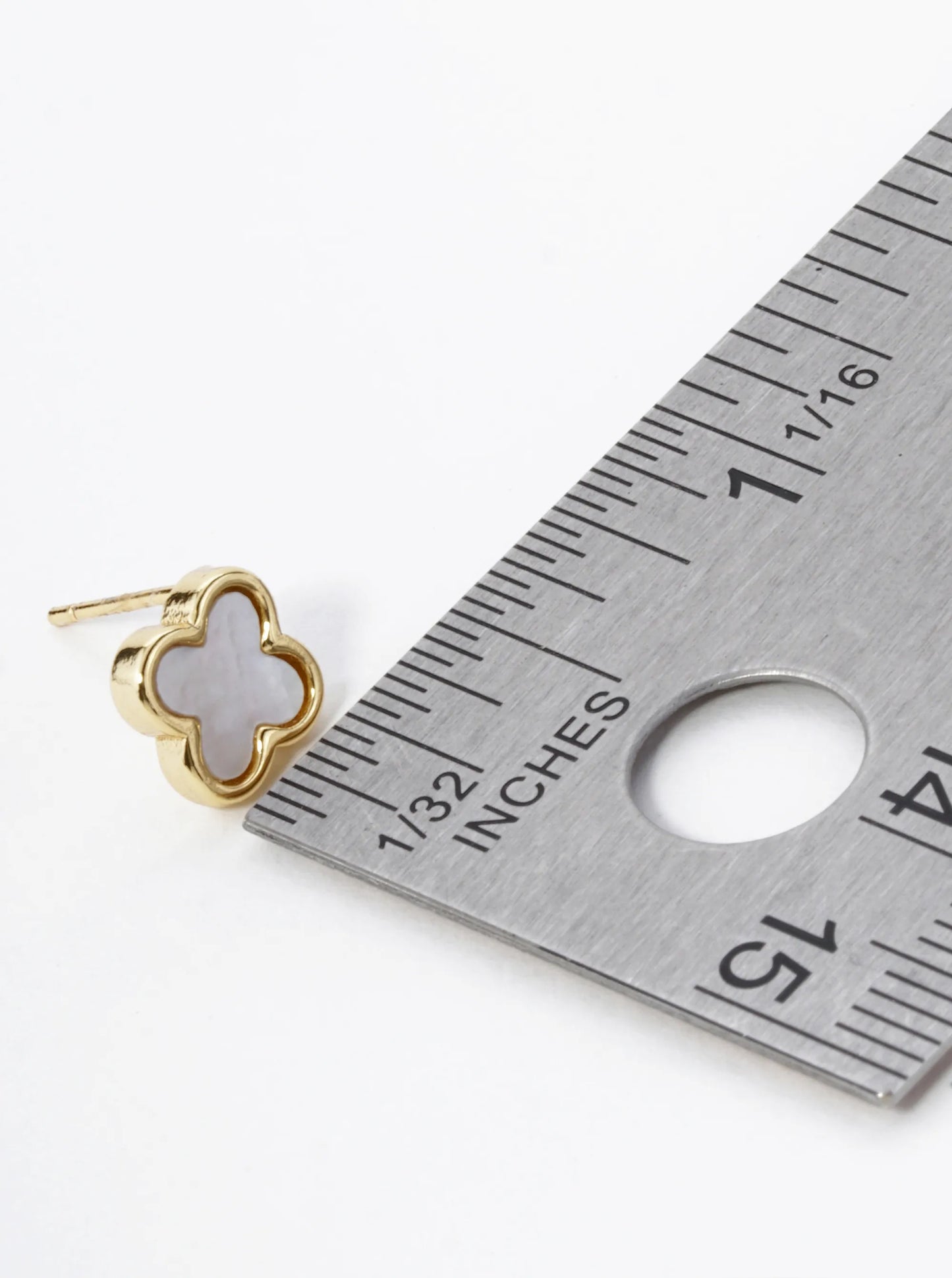 18K Gold Dipped 9mm Quatrefoil Stud Earrings