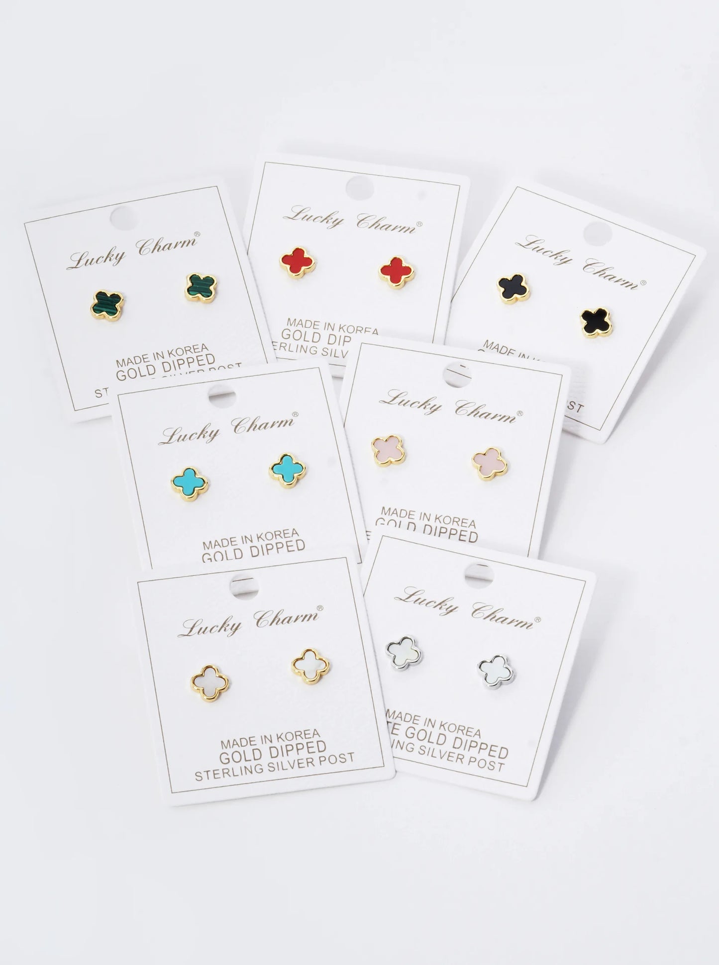 18K Gold Dipped 9mm Quatrefoil Stud Earrings