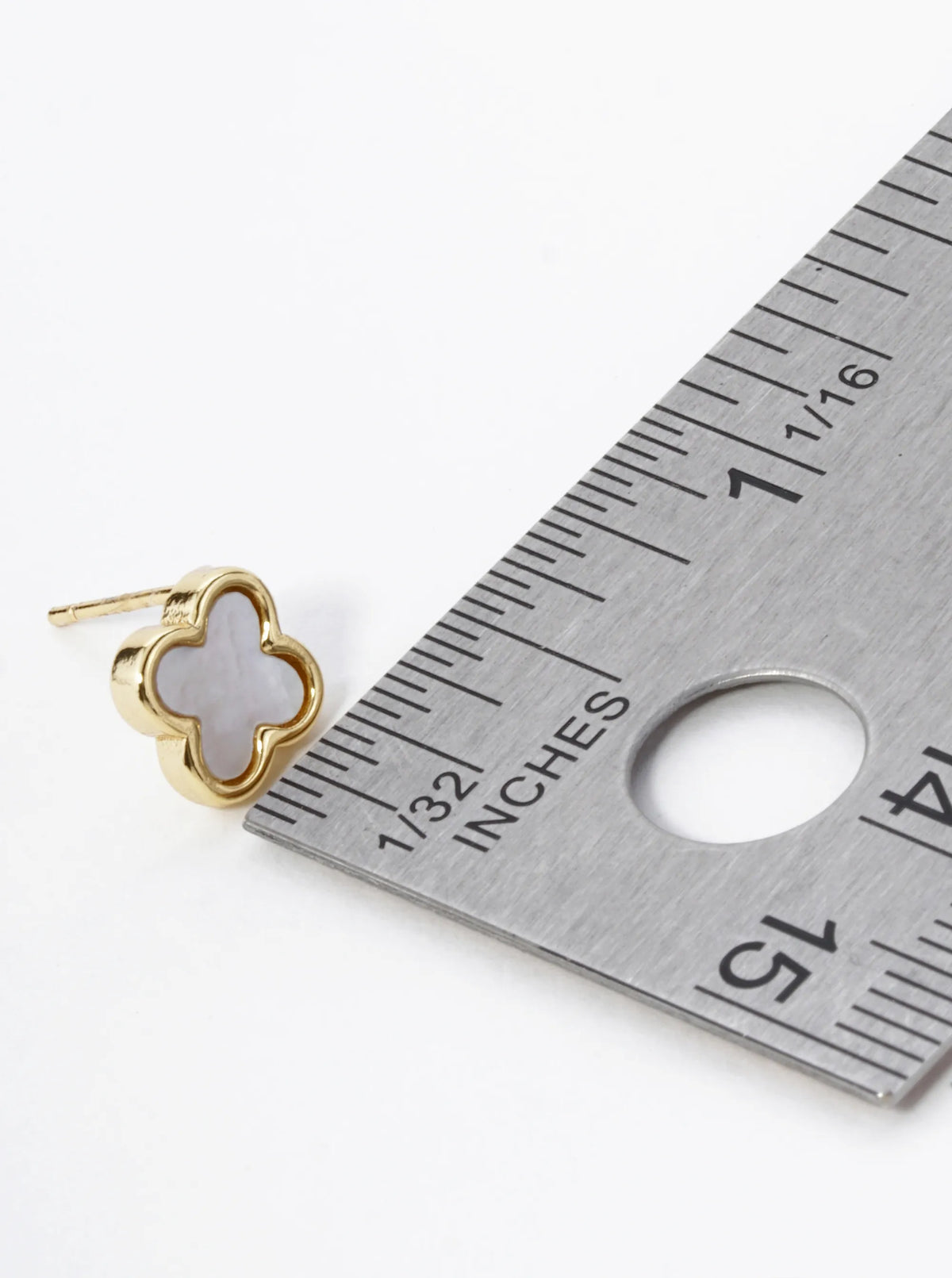 18K Gold Dipped 9mm Quatrefoil Stud Earrings