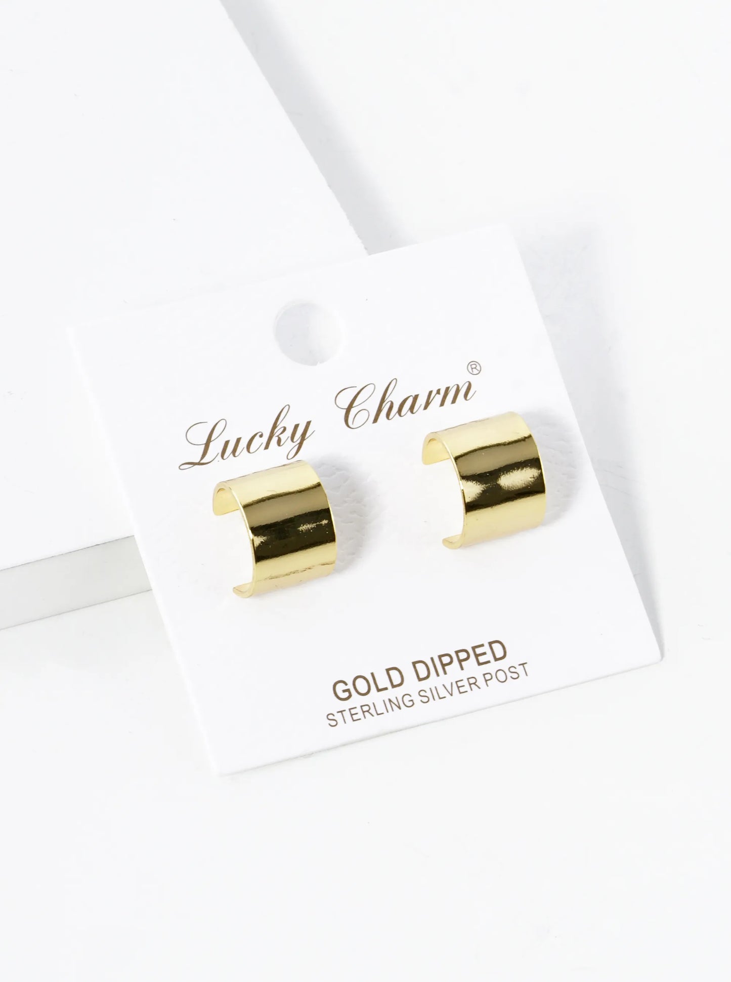 18K Gold Dipped 9mm Wide 12mm Minimalist Brass Hoop Earrings