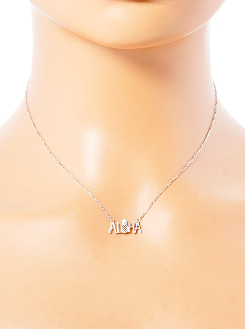 18K Gold Dipped Aloha Pineapple Pendant Delicate Necklace