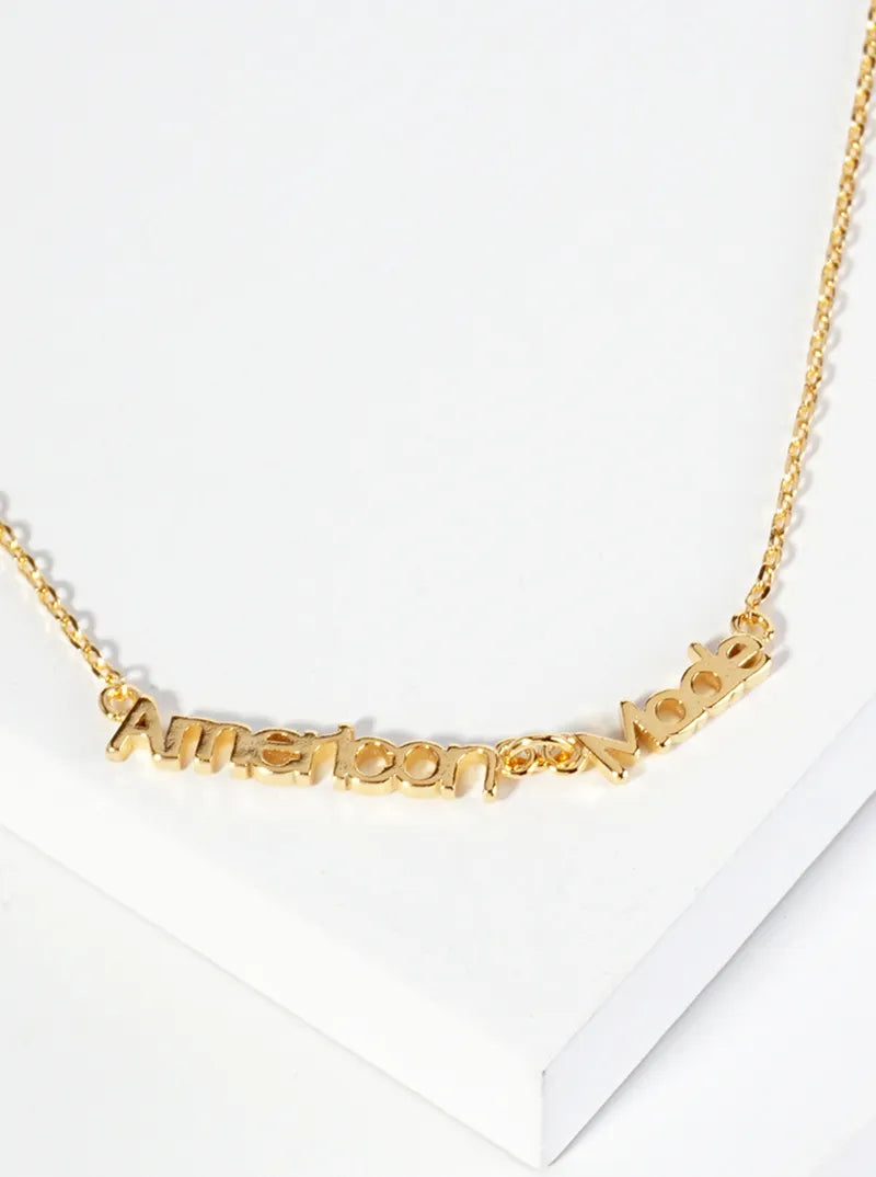 18K Gold Dipped American Made Pendant Necklace