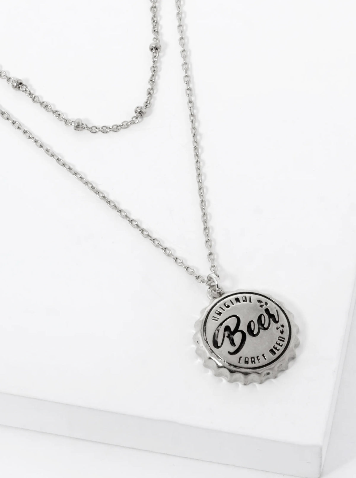 18K Gold Dipped Beer Cap Double Layered Necklace