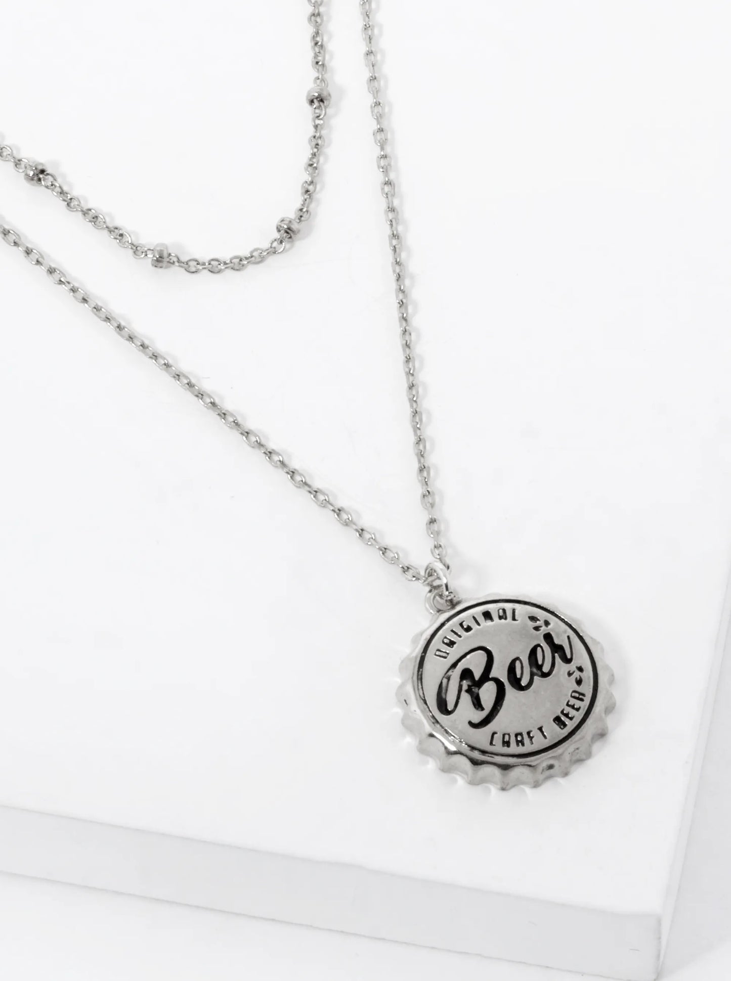 18K Gold Dipped Beer Cap Double Layered Necklace