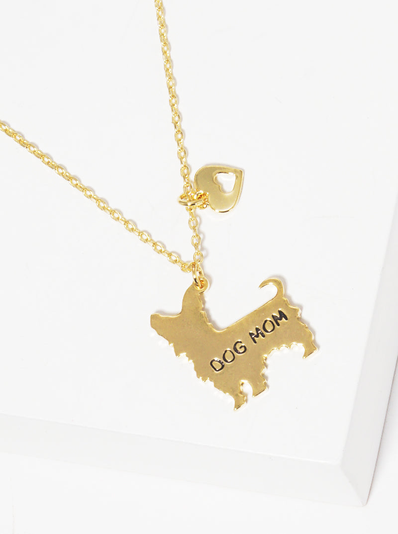 18K Gold Dipped Best Friend Dog Mom Pedant Necklace