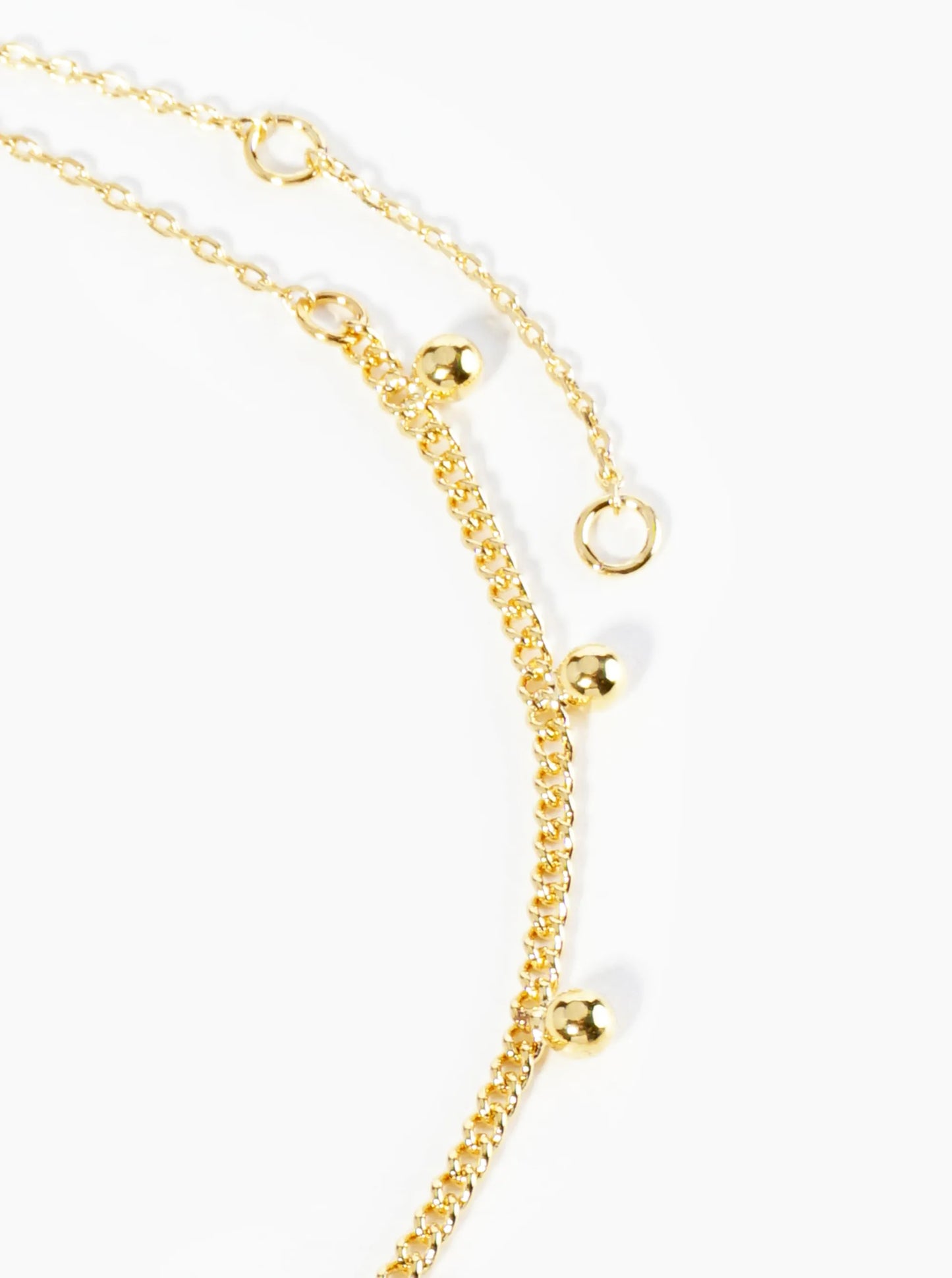 18K Gold Dipped Brass Ball Beaded Brass Satellite Anklet