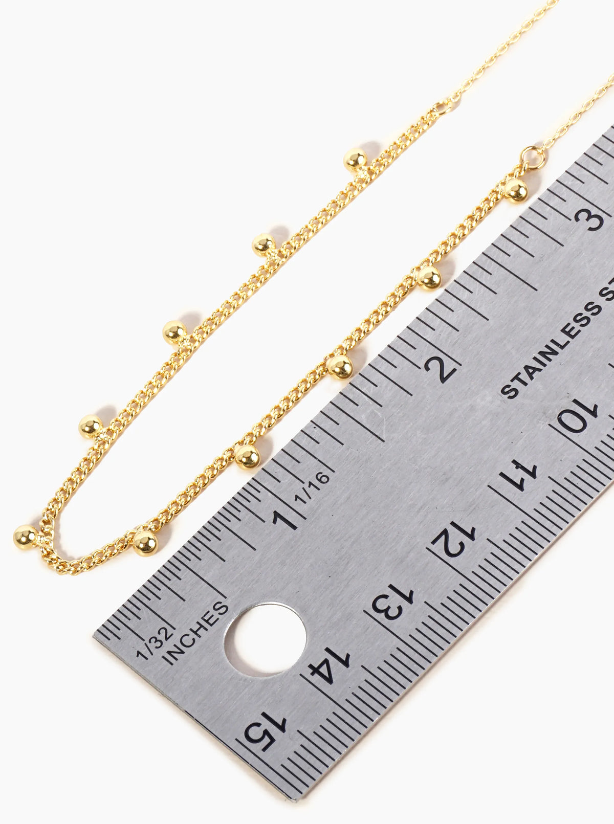 18K Gold Dipped Brass Ball Beaded Brass Satellite Anklet