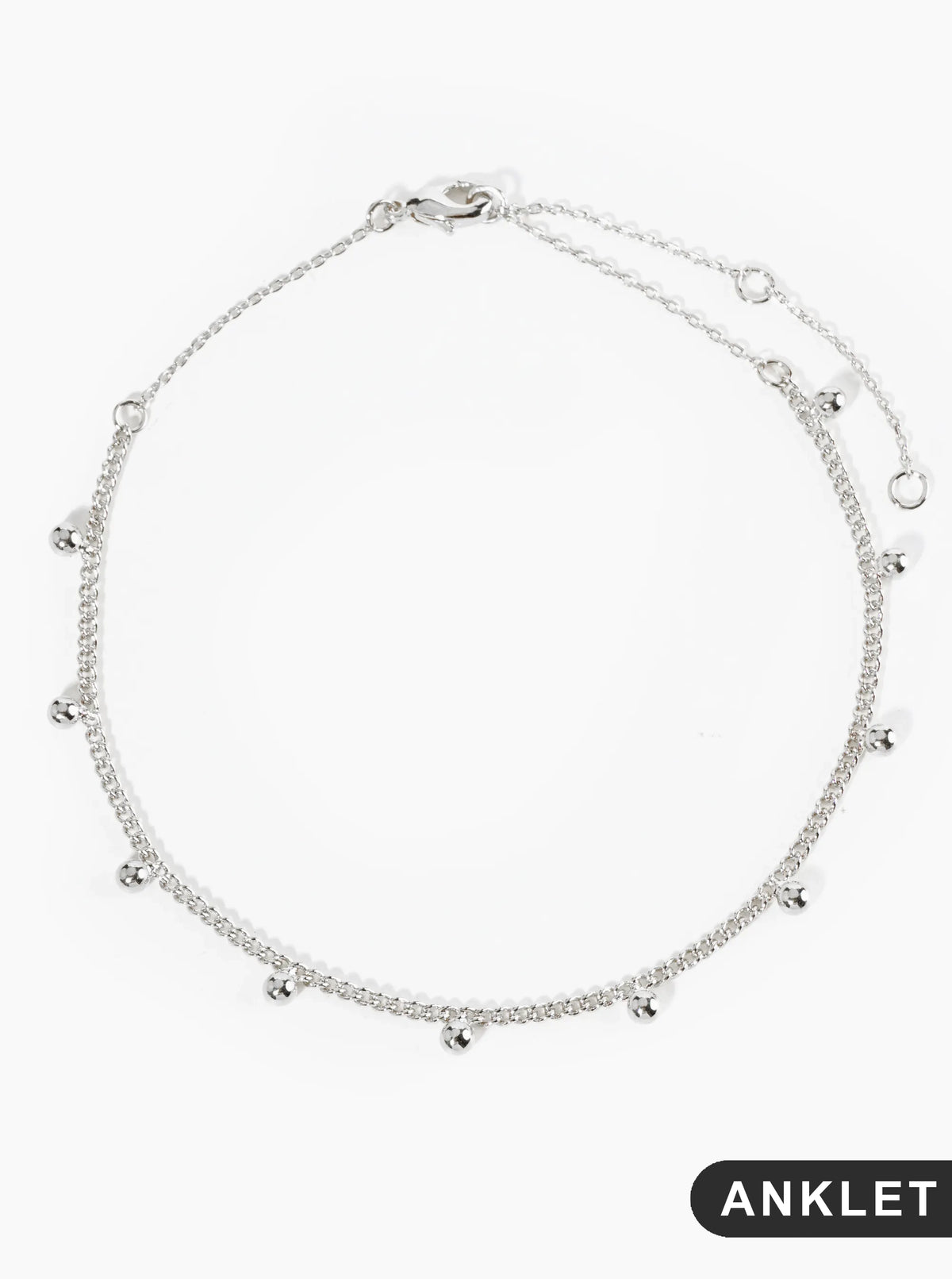 18K Gold Dipped Brass Ball Beaded Brass Satellite Anklet
