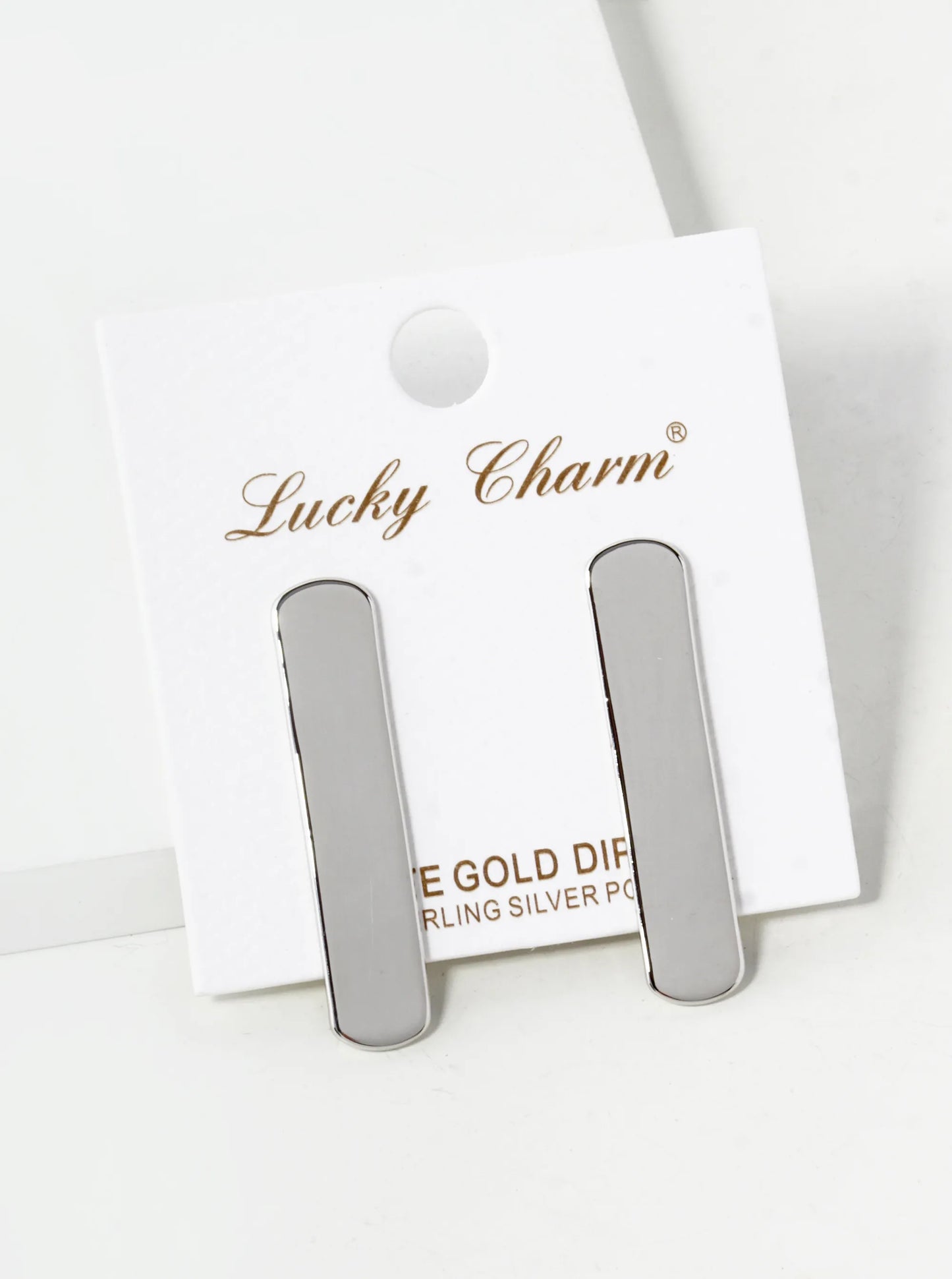 18K Gold Dipped Brass Bar Sterling Silver Post Stud Earrings