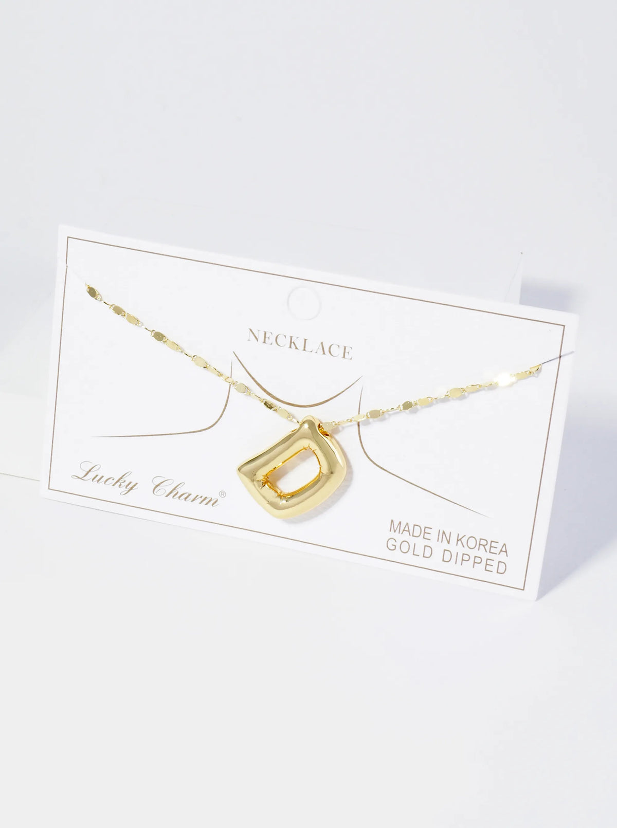 18K Gold Dipped Brass Bubble Initial Pendant Necklace